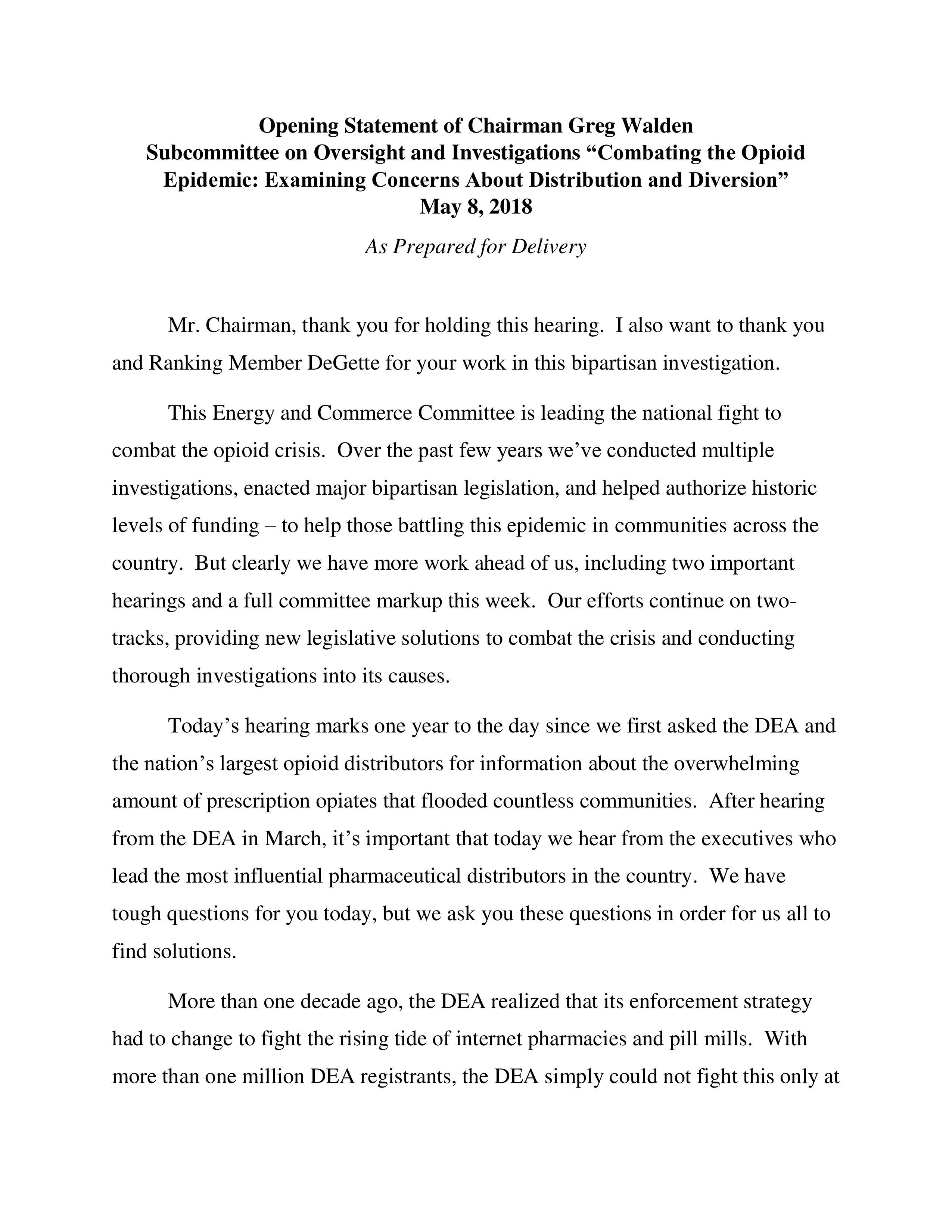Greg Walden Congressional Opening Statement — page 1