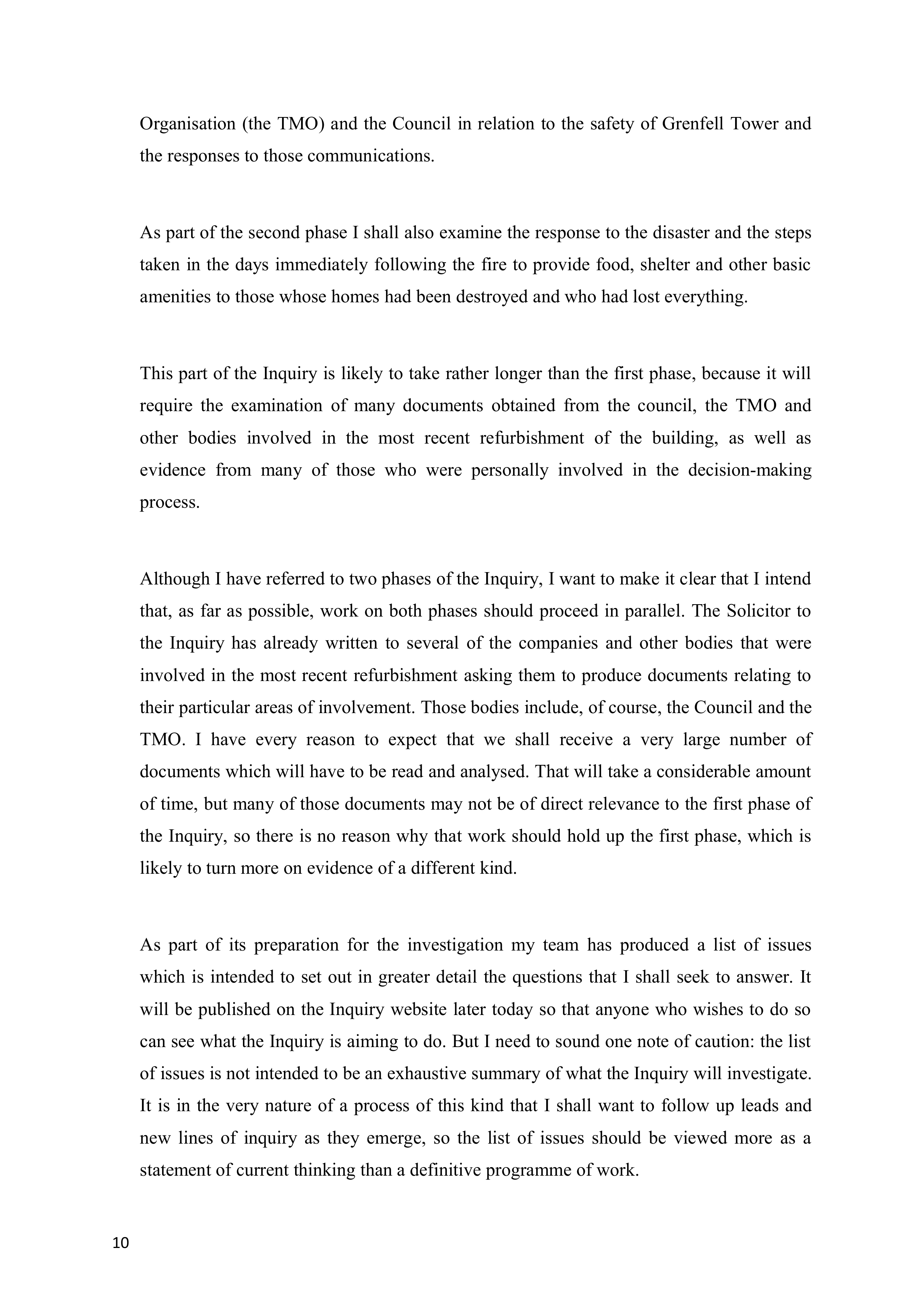 Grenfell Inquiry Opening Statement — page 10