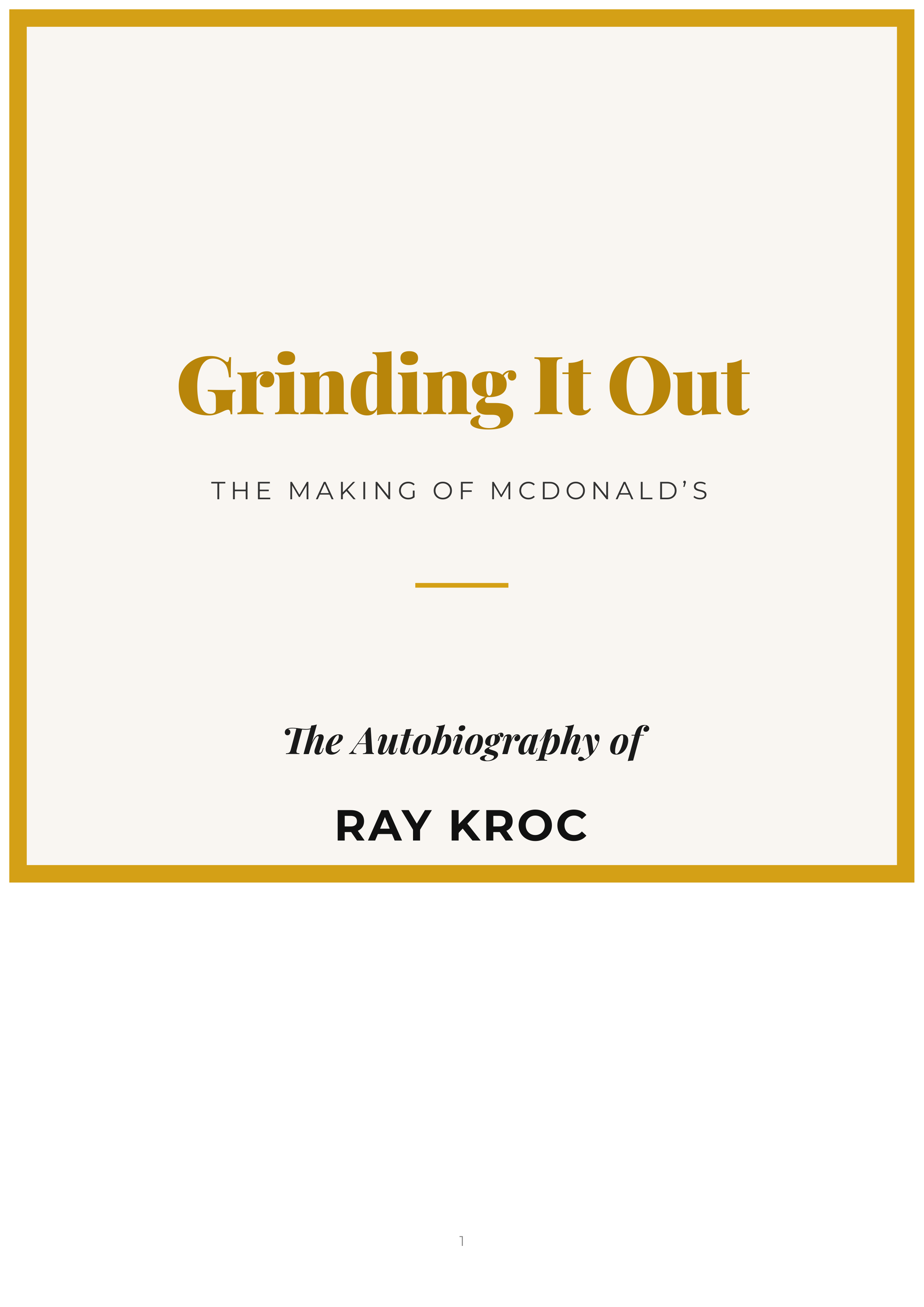Grinding It Out by Ray Kroc McDonald’s Founder Autobiography — page 1