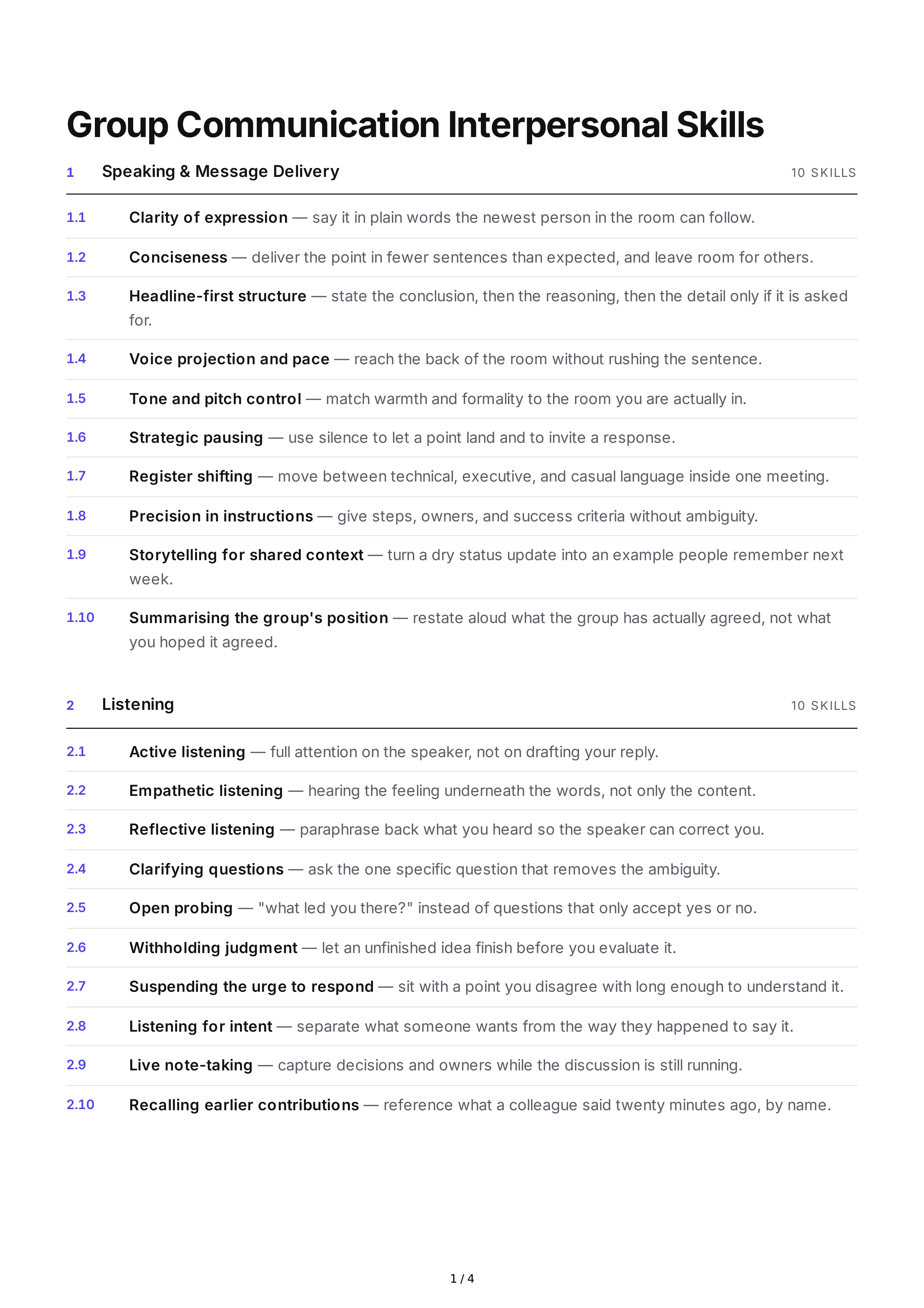 Group Communication Interpersonal Skills — page 1