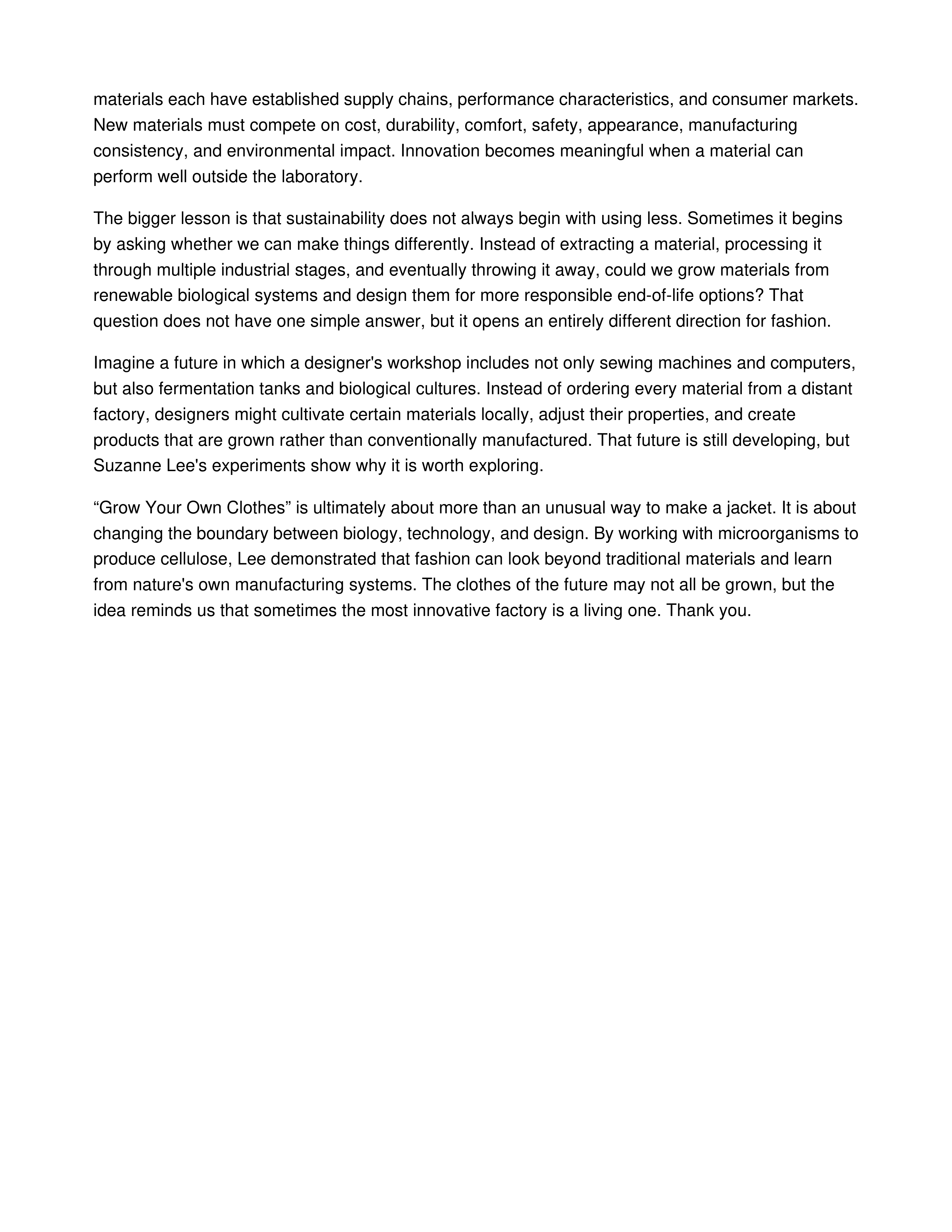 Grow Your Own Clothes Informative Speech — page 3