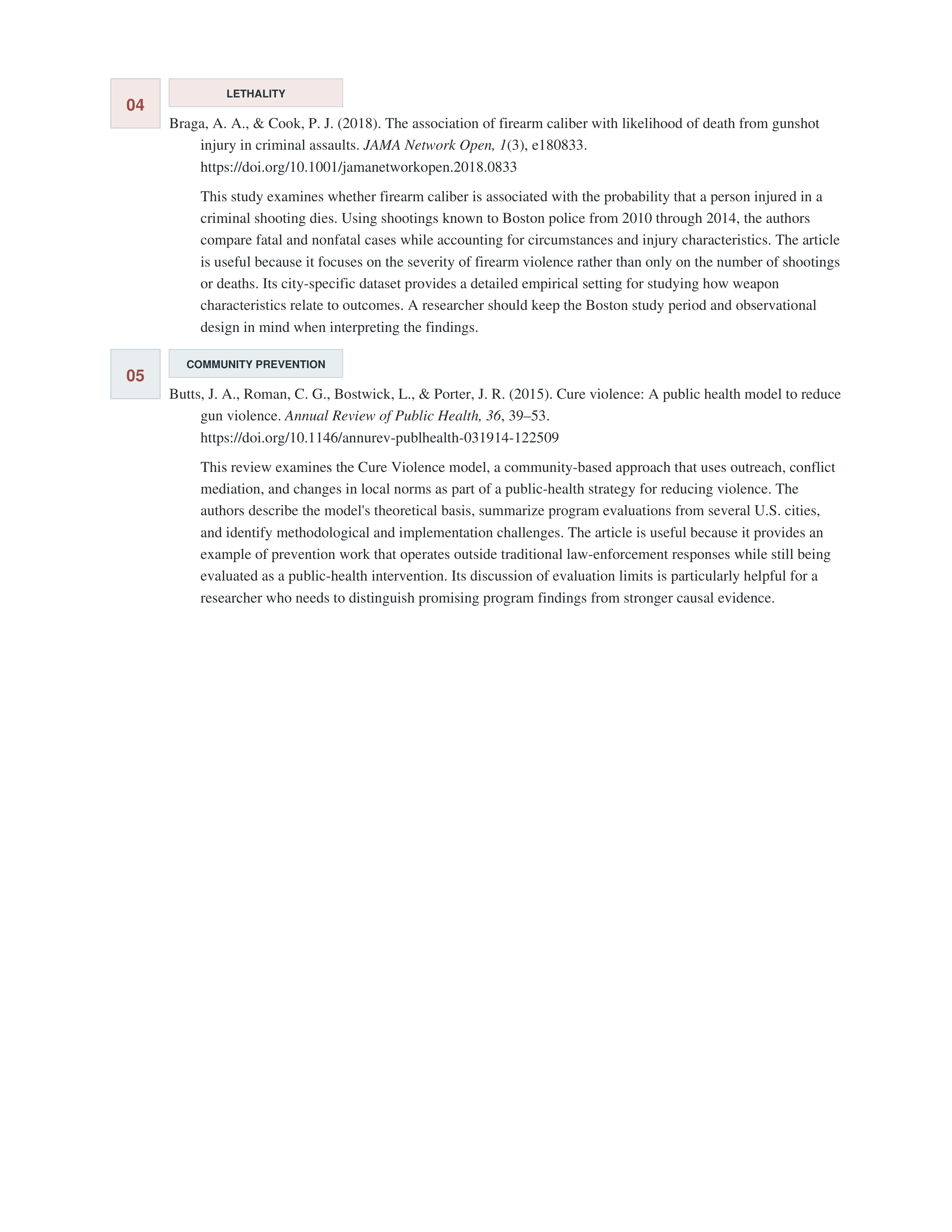 Gun Violence Annotated Bibliography — page 2