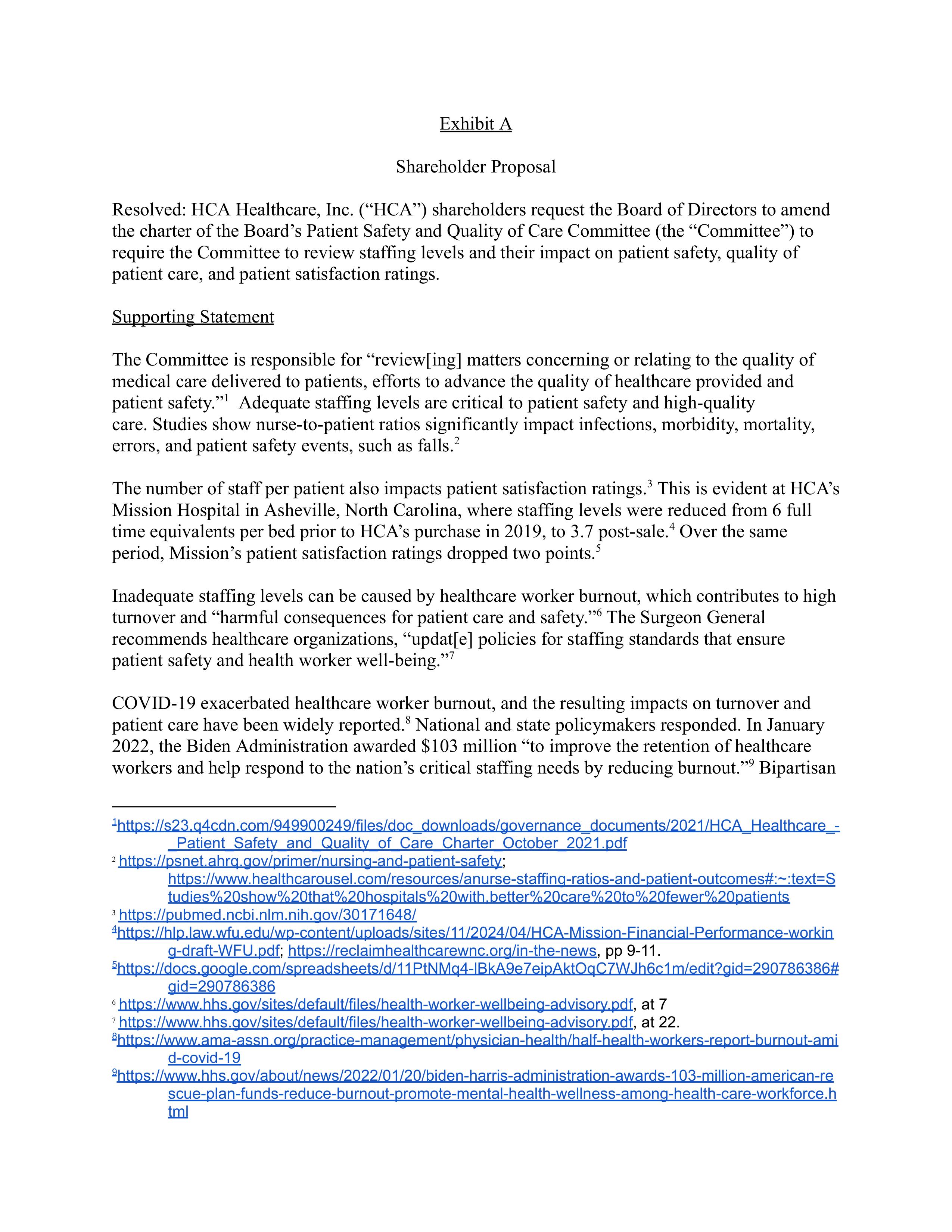 HCA Healthcare Proposal  — page 12