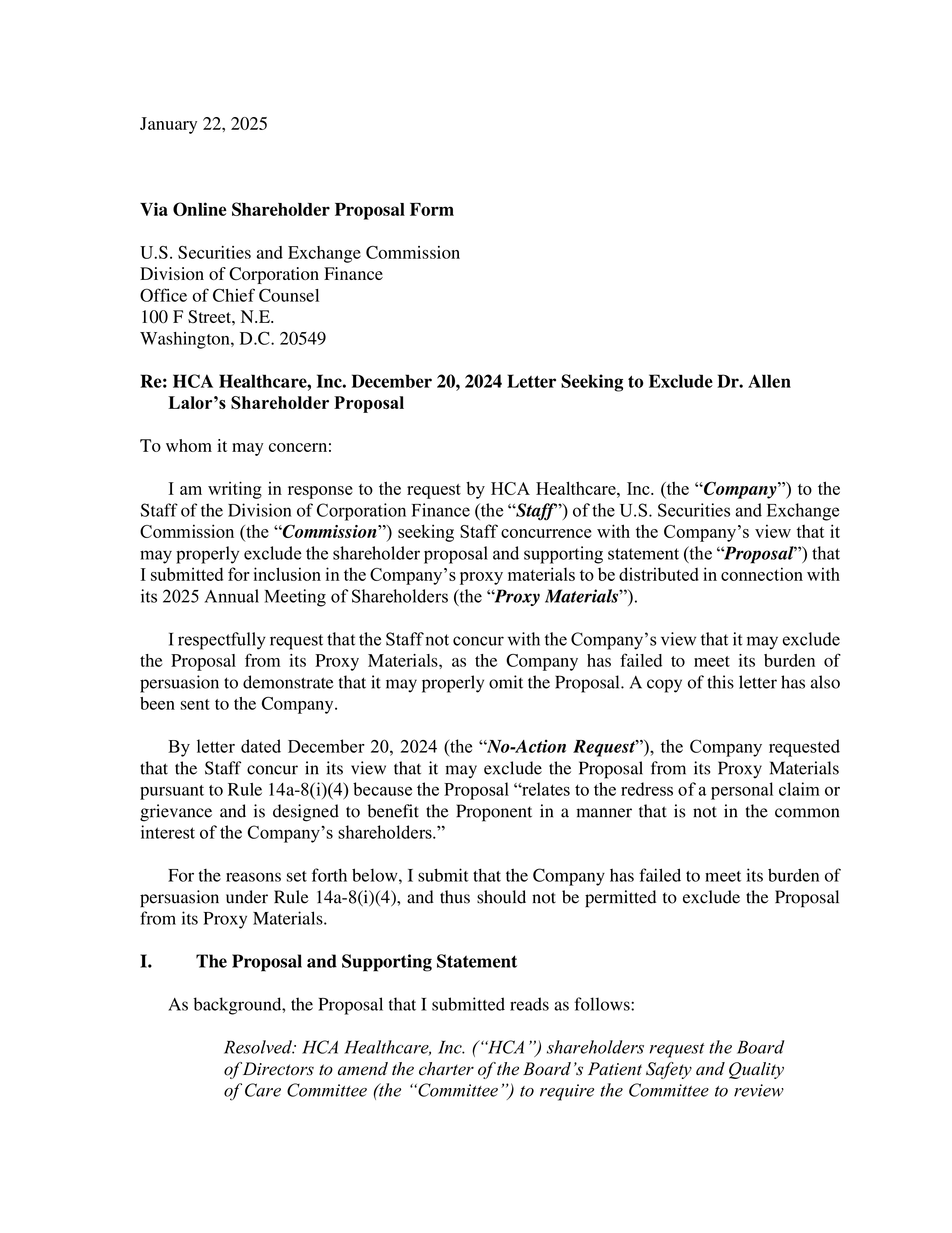 HCA Healthcare Proposal  — page 15
