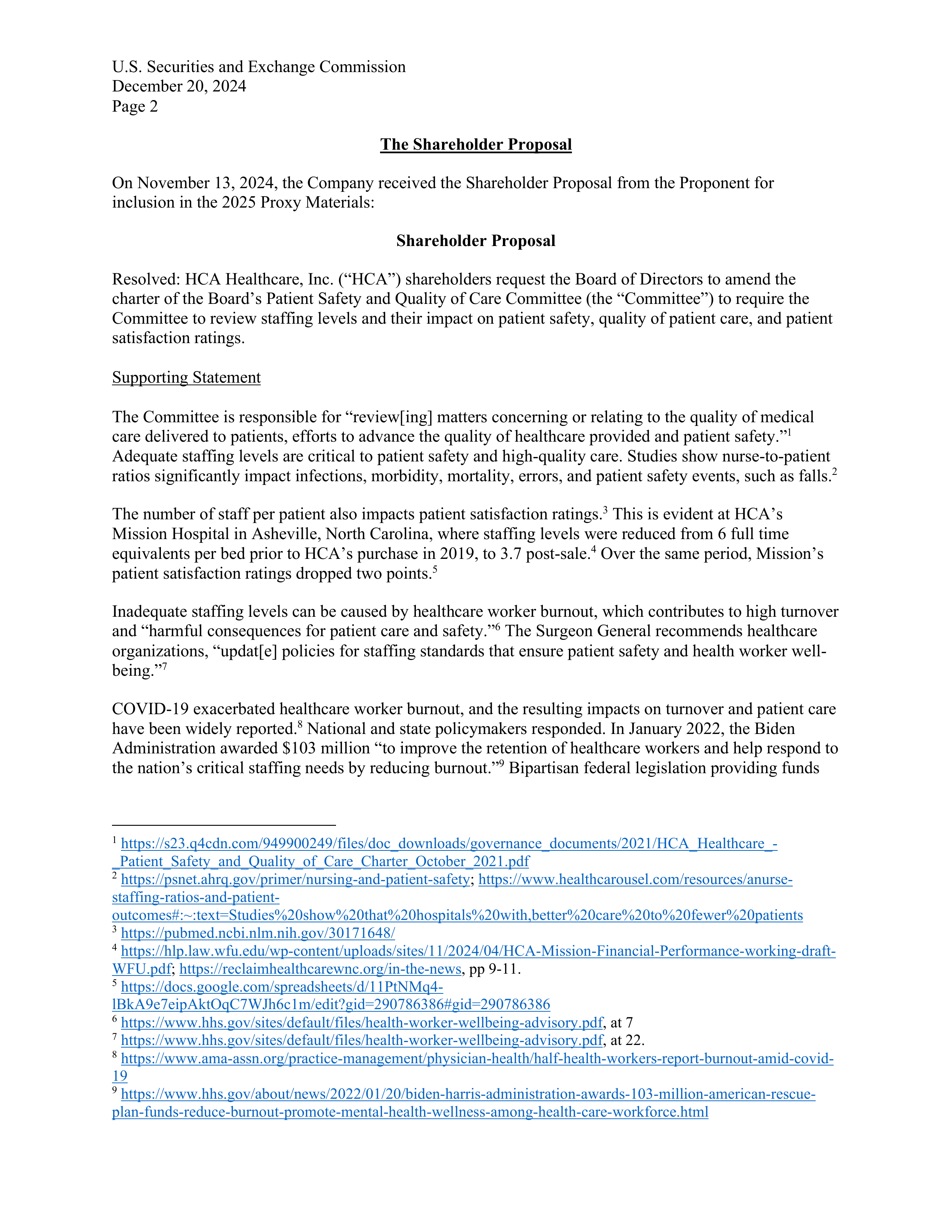 HCA Healthcare Proposal  — page 3