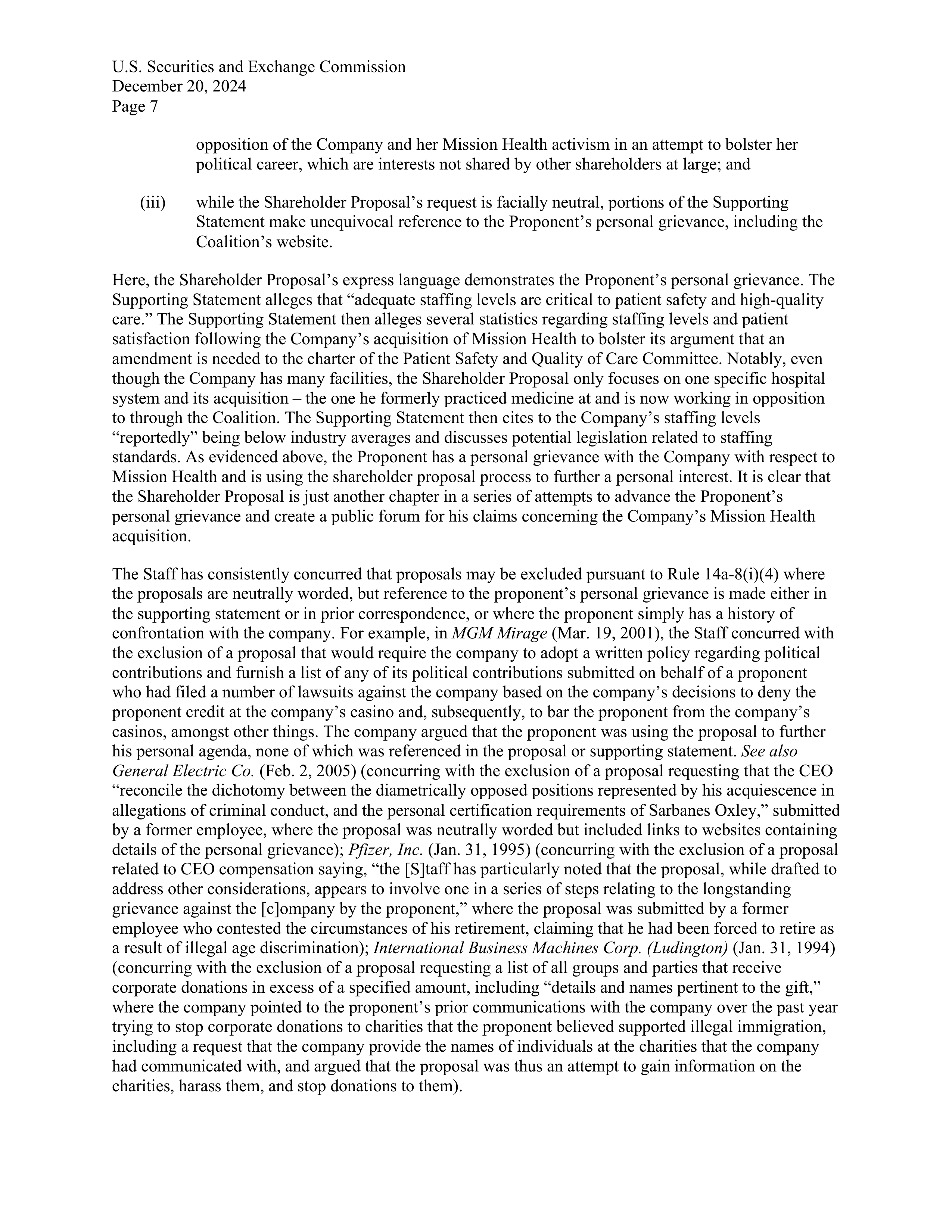 HCA Healthcare Proposal  — page 8