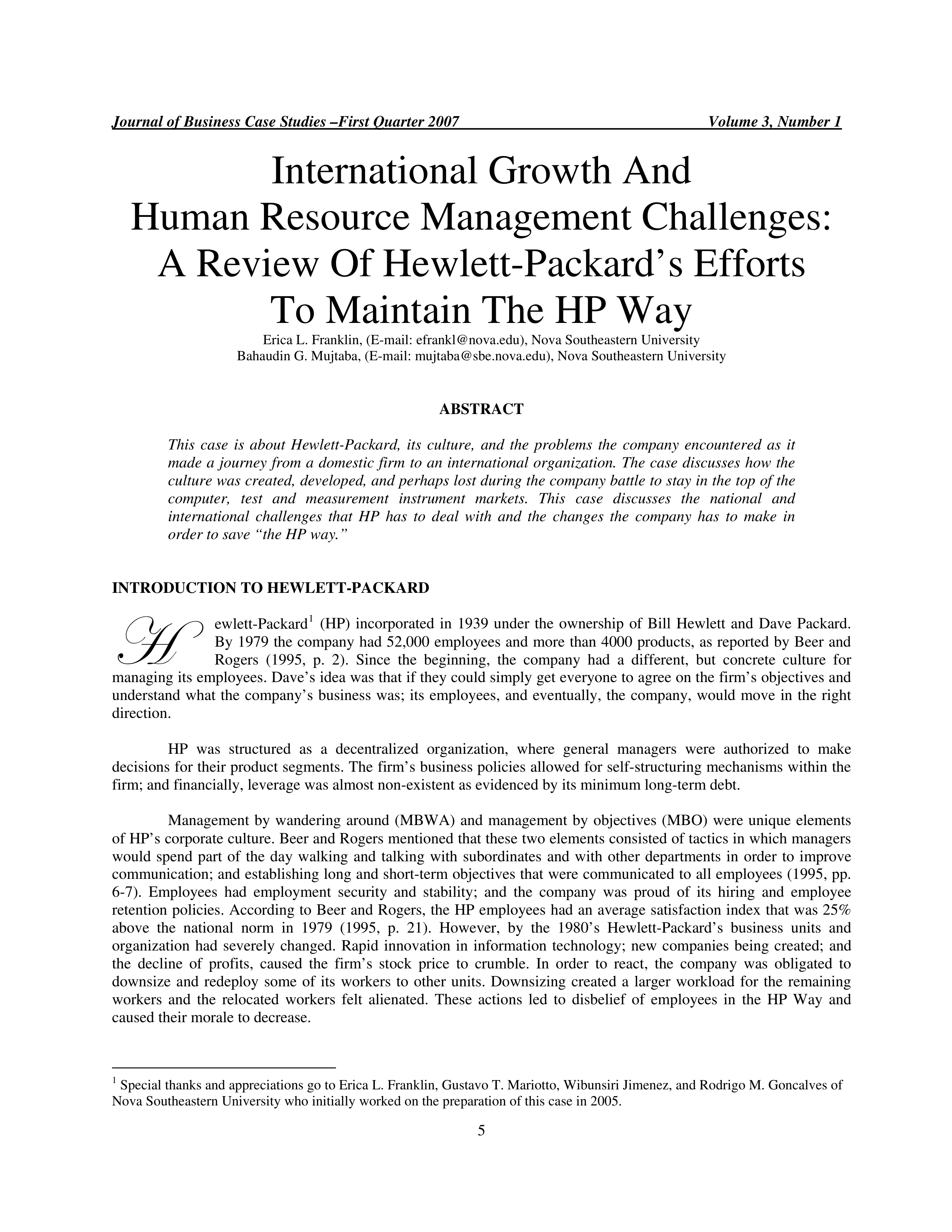 HP Case Study — page 1