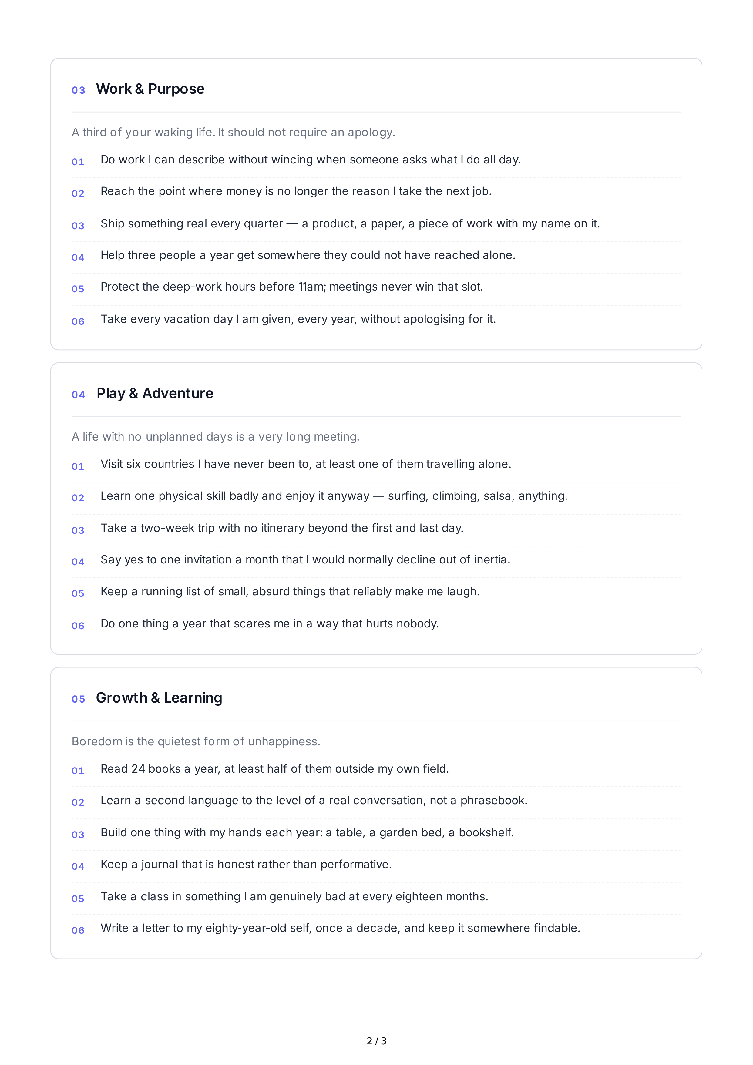 Happiness Life Goals — page 2