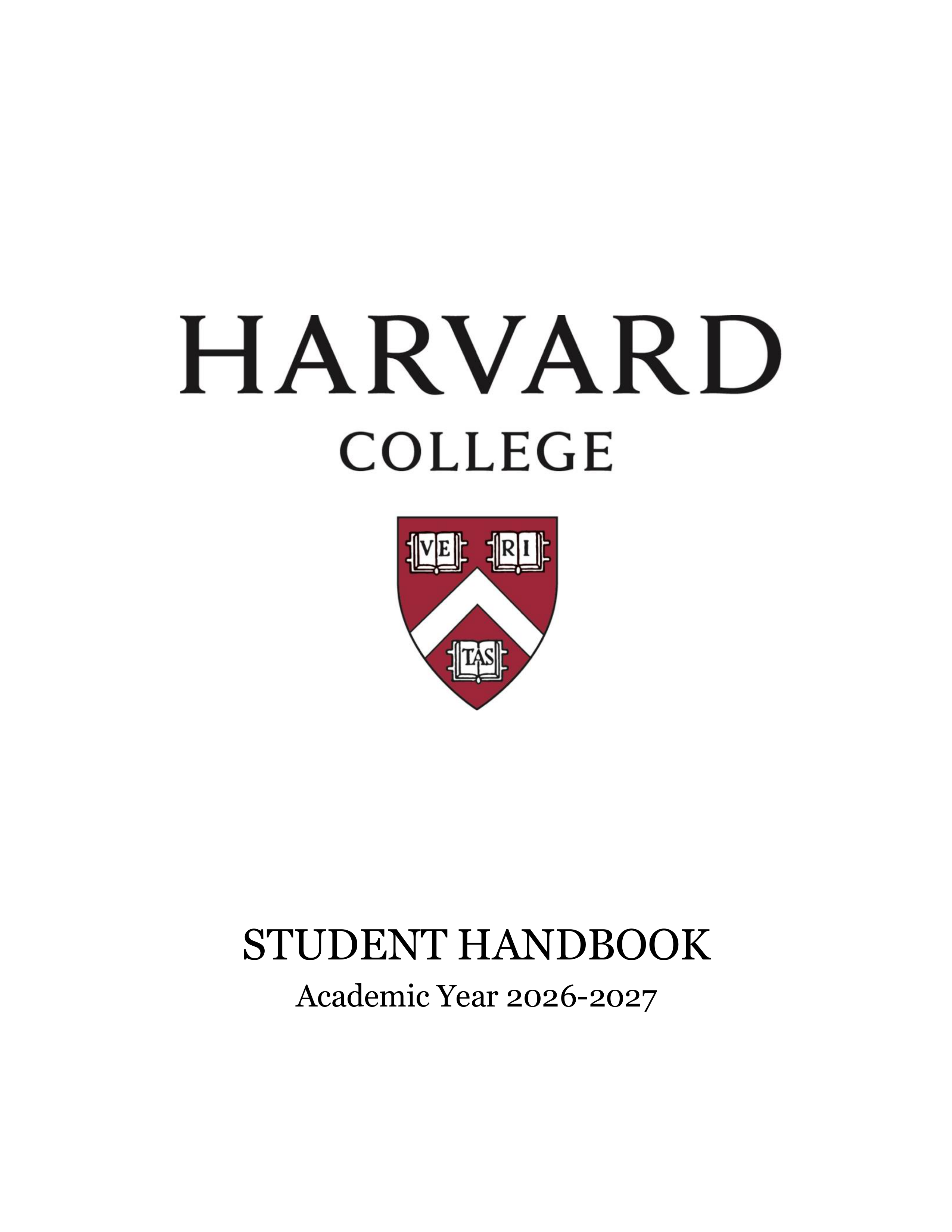 Harvard College Student Handbook — page 1