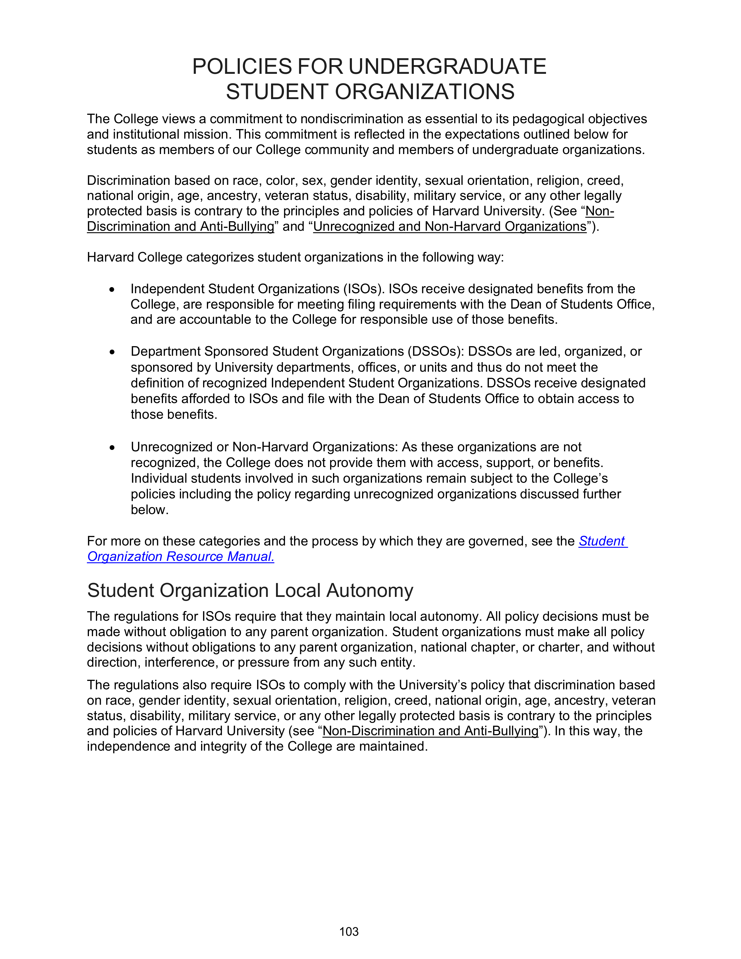 Harvard College Student Handbook — page 102