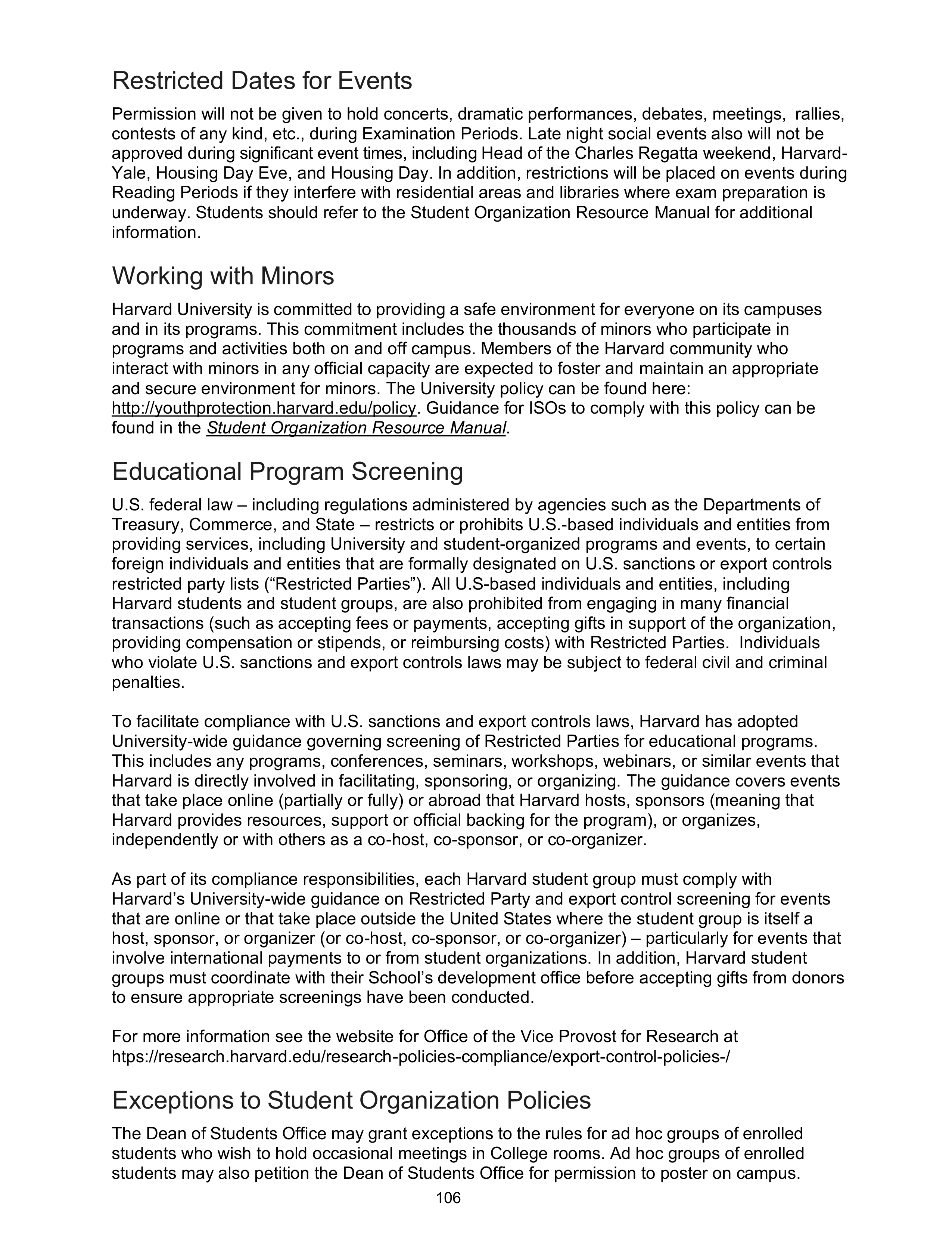 Harvard College Student Handbook — page 105
