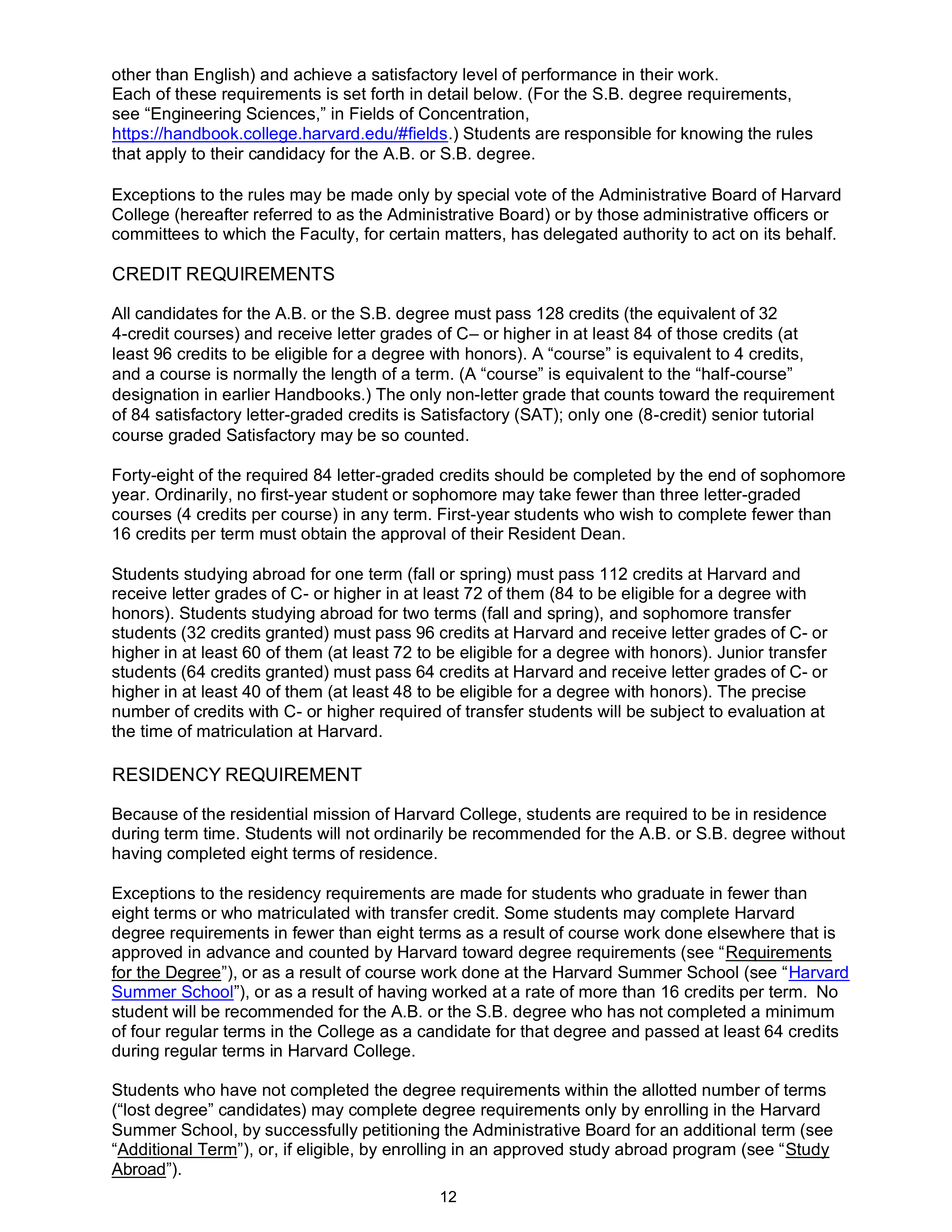 Harvard College Student Handbook — page 11