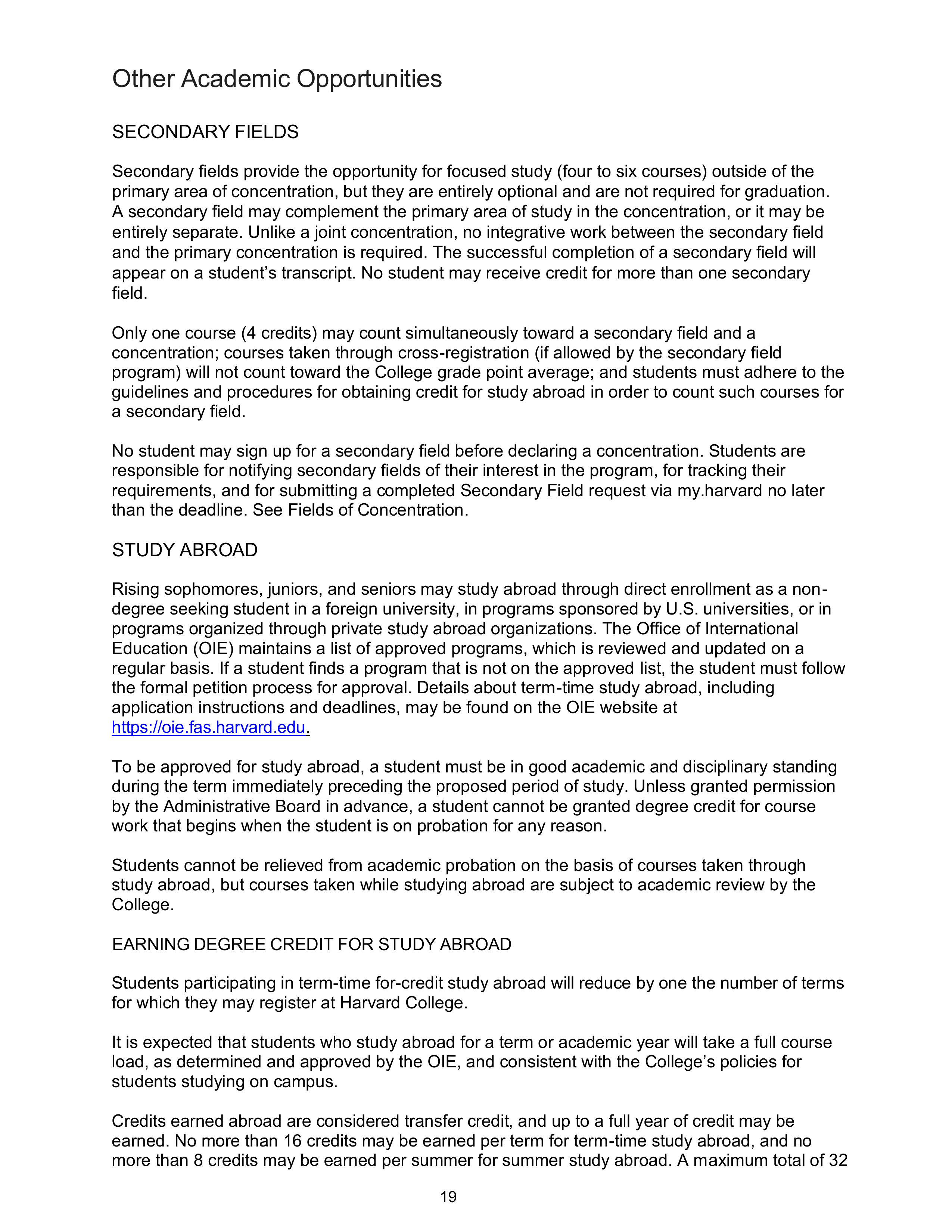 Harvard College Student Handbook — page 18