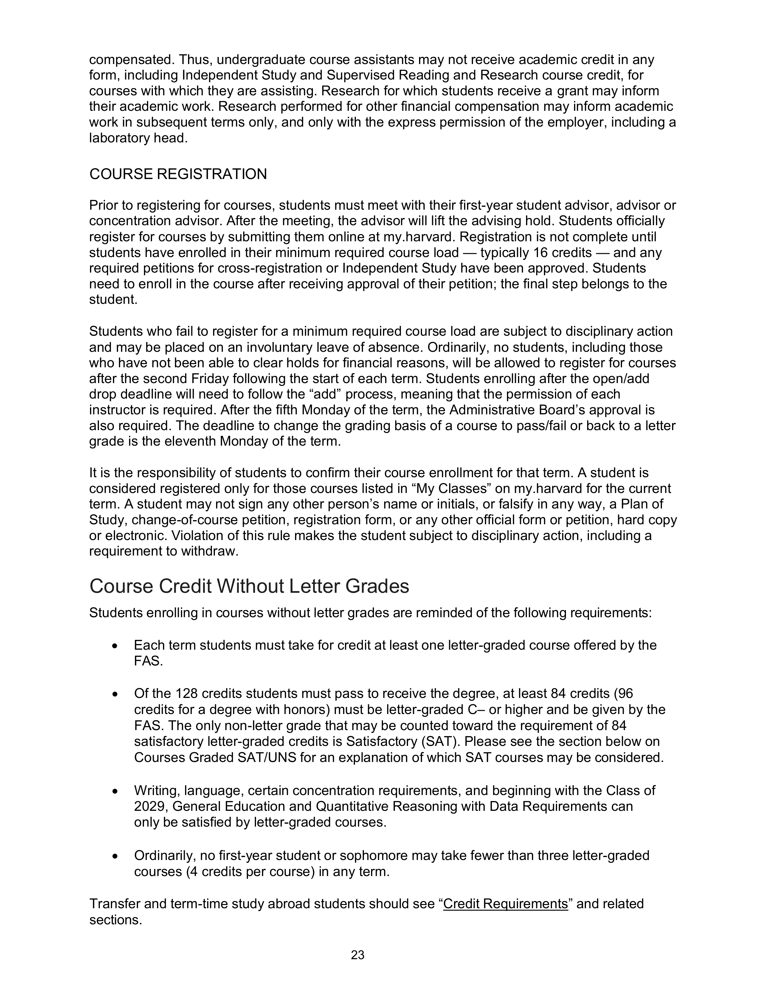 Harvard College Student Handbook — page 22