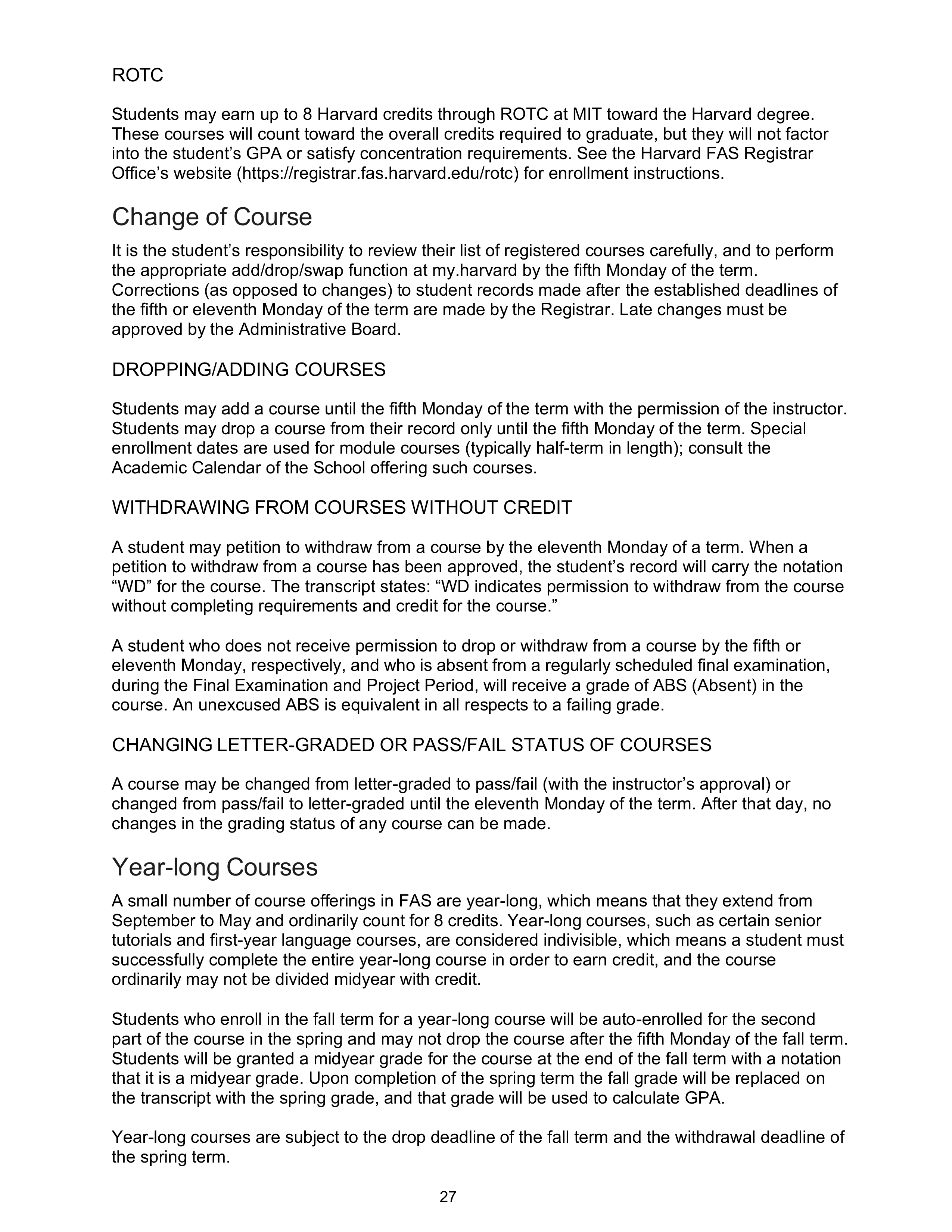 Harvard College Student Handbook — page 26