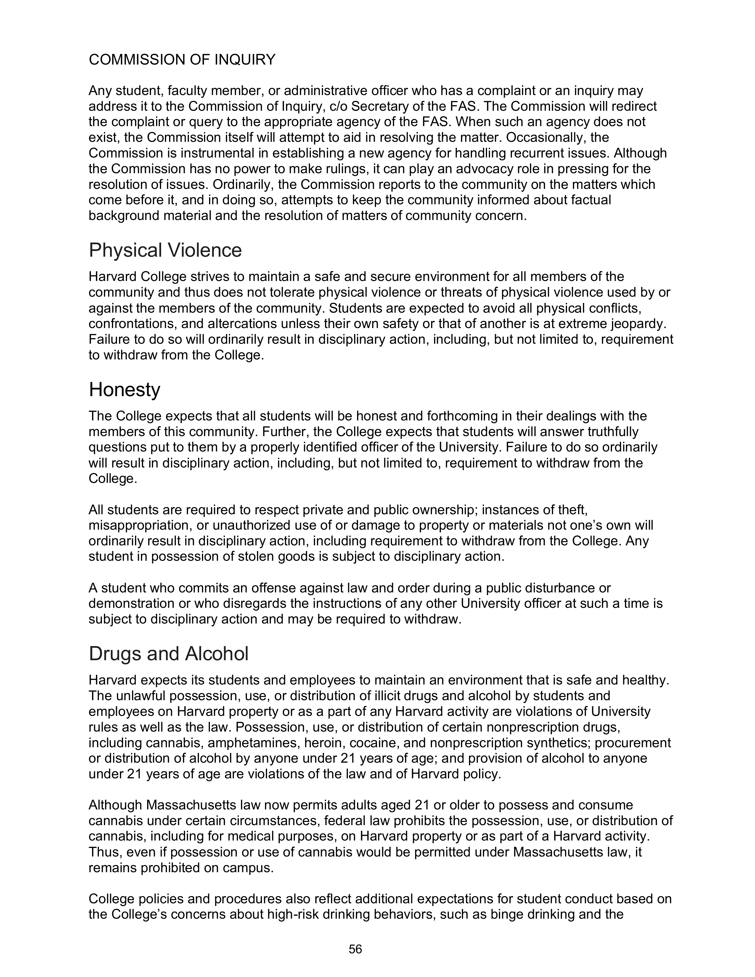 Harvard College Student Handbook — page 55