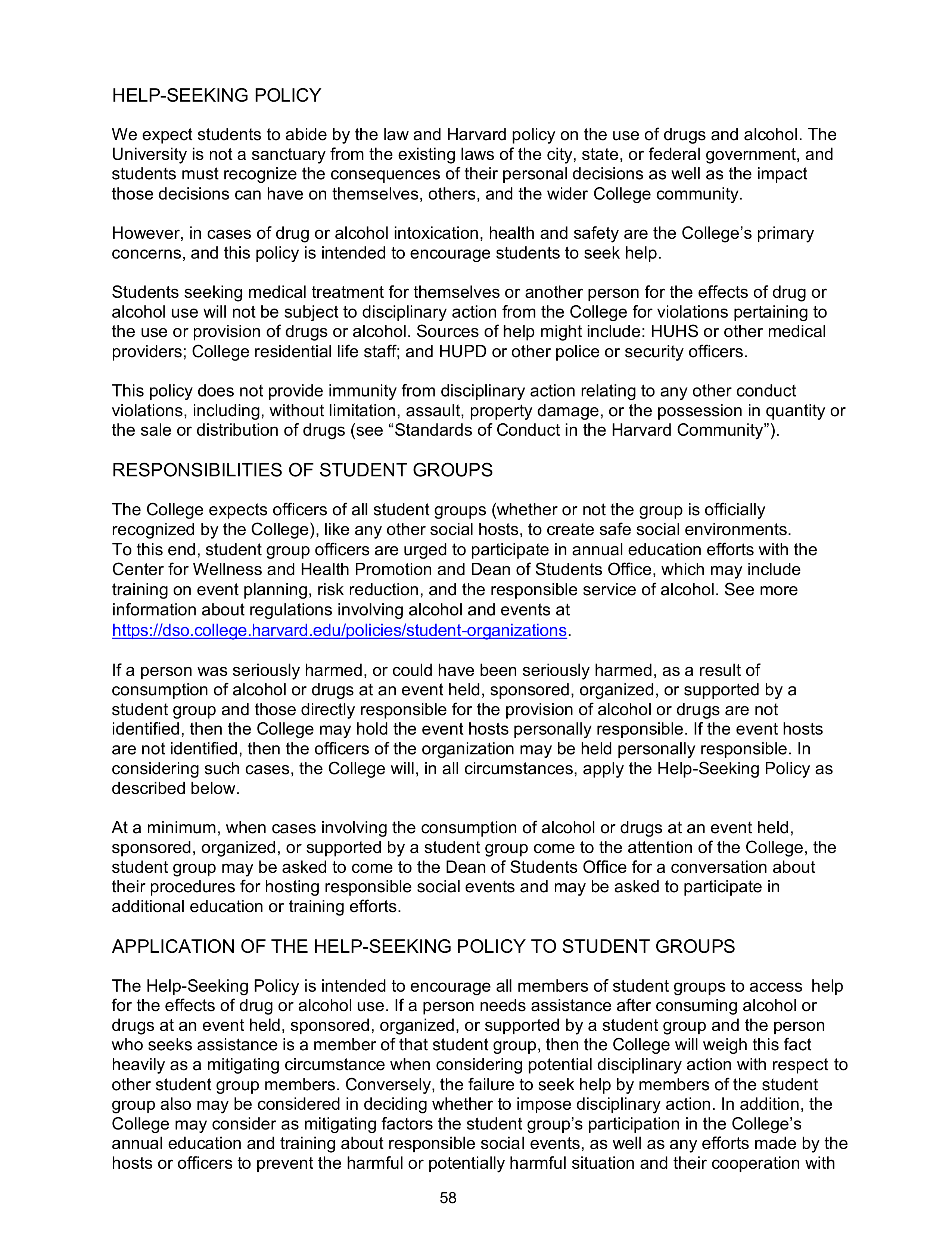 Harvard College Student Handbook — page 57