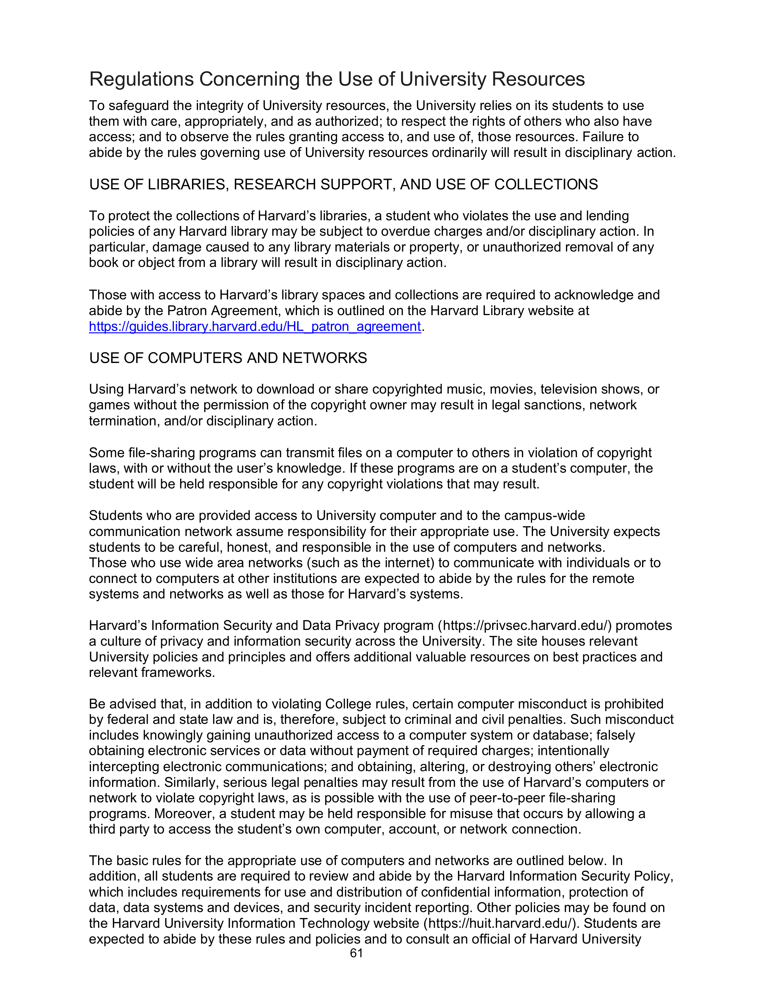 Harvard College Student Handbook — page 60