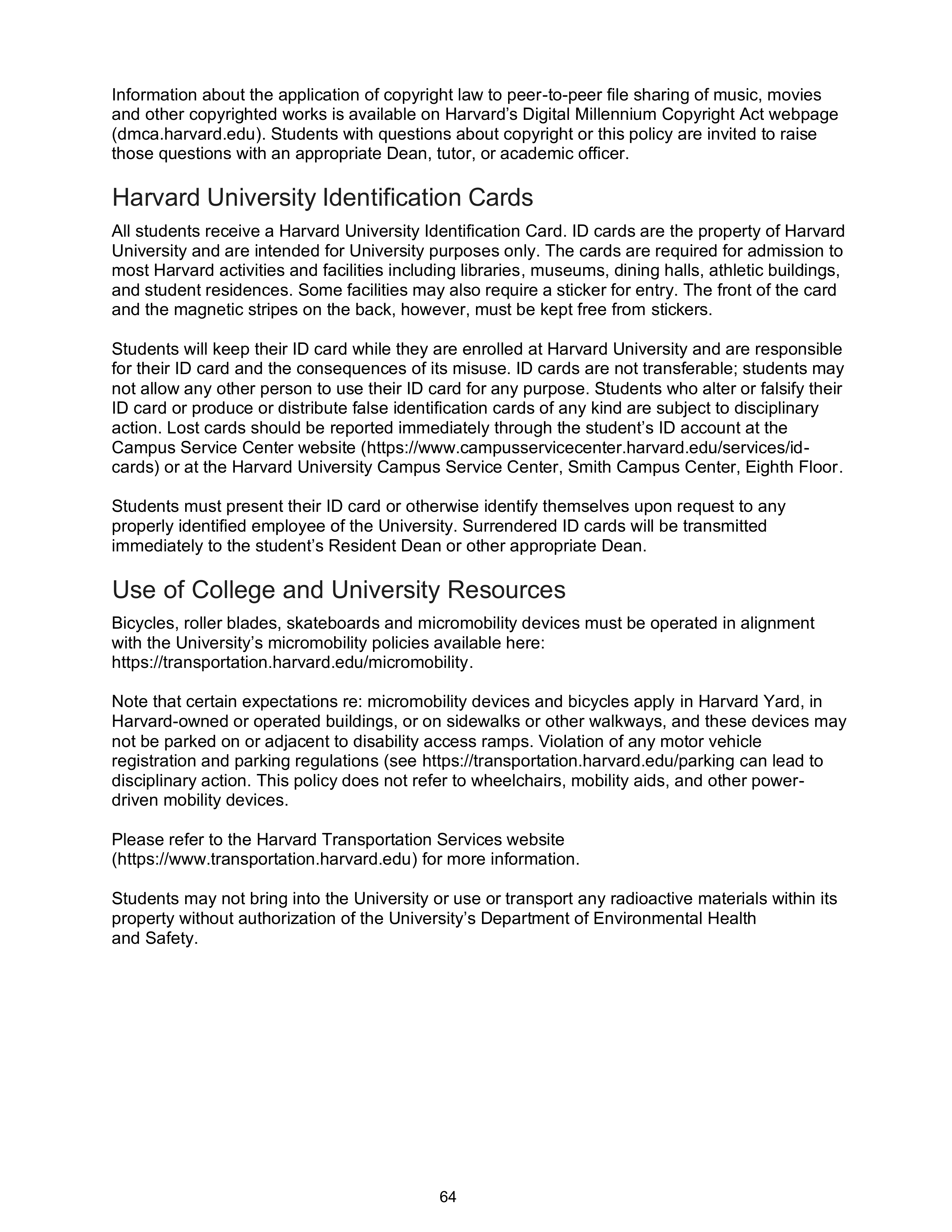 Harvard College Student Handbook — page 63