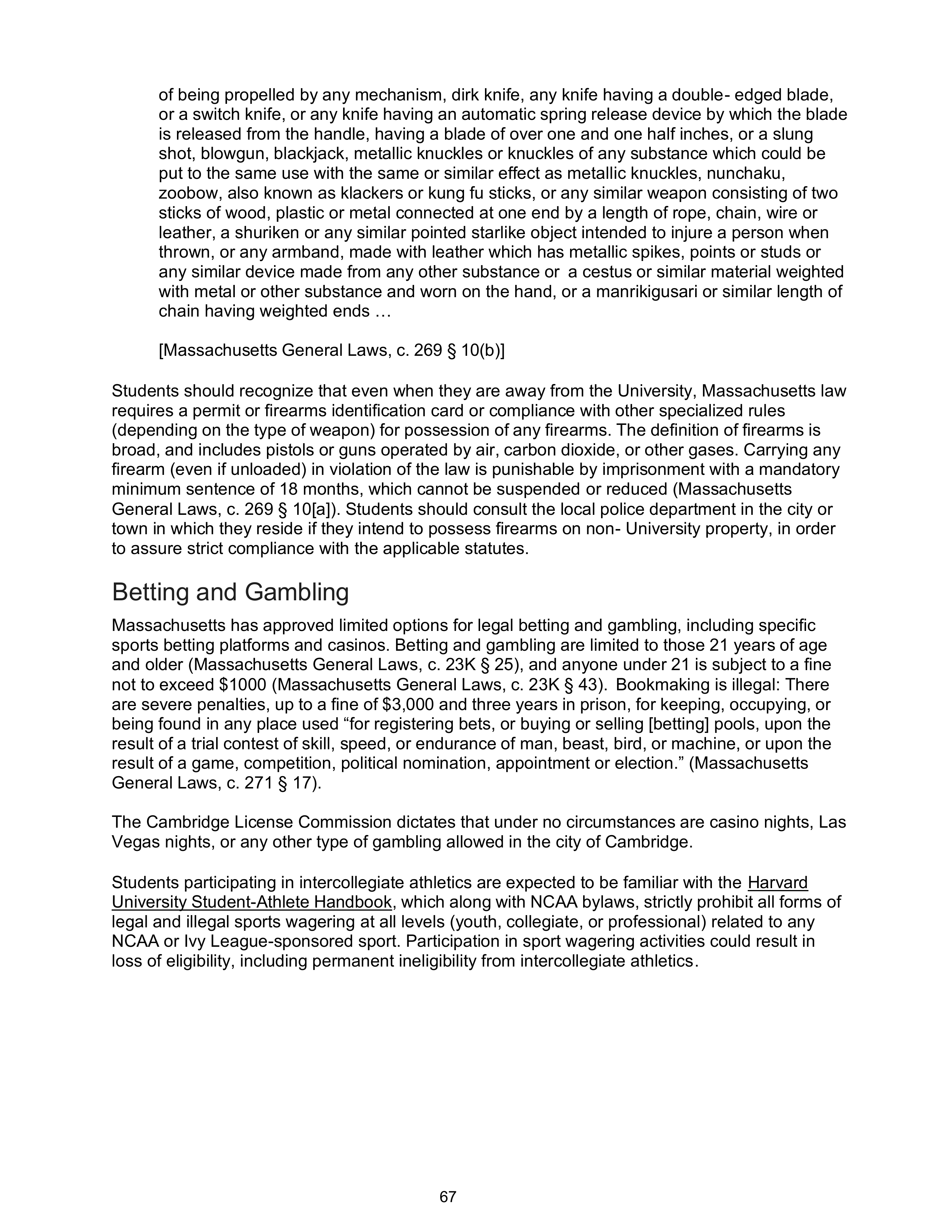 Harvard College Student Handbook — page 66