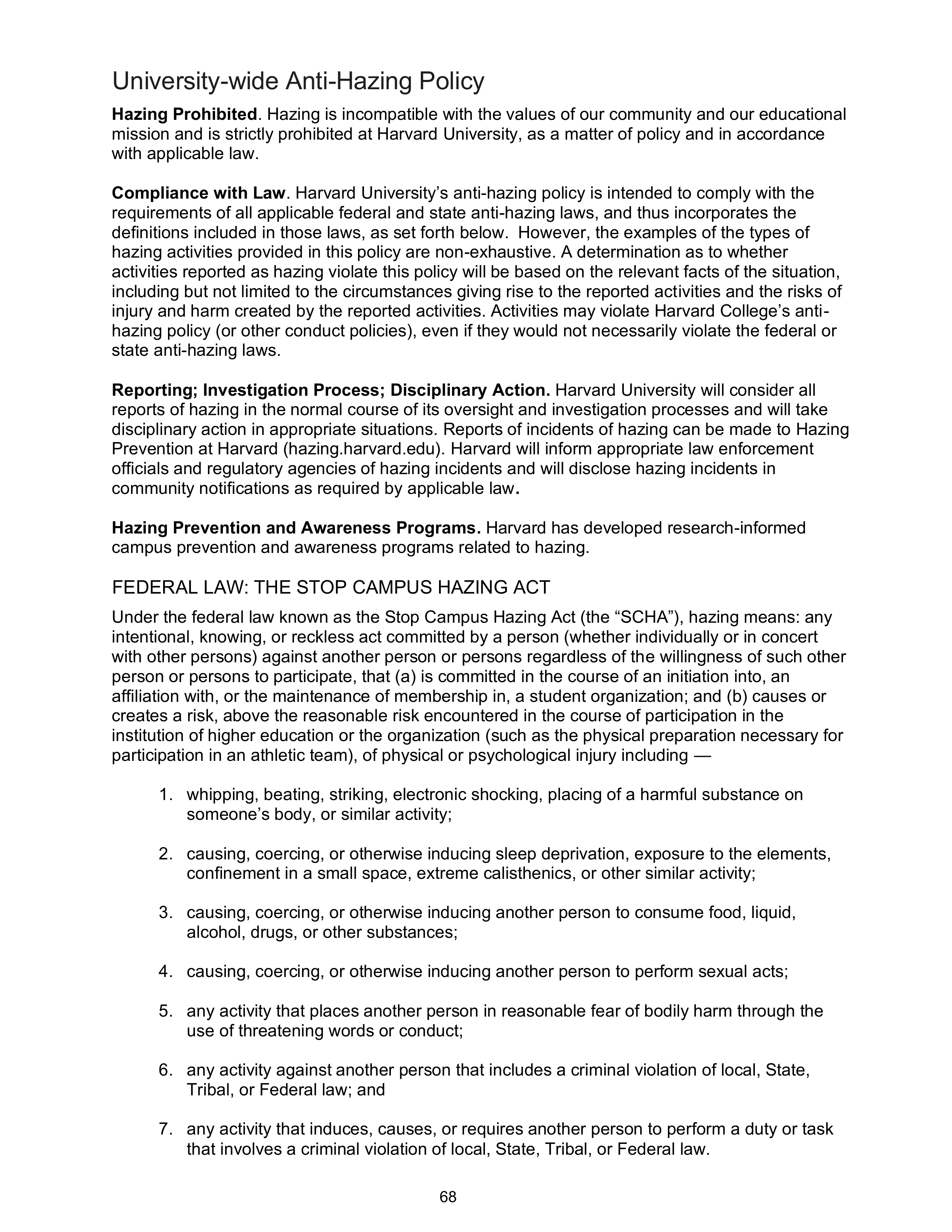 Harvard College Student Handbook — page 67