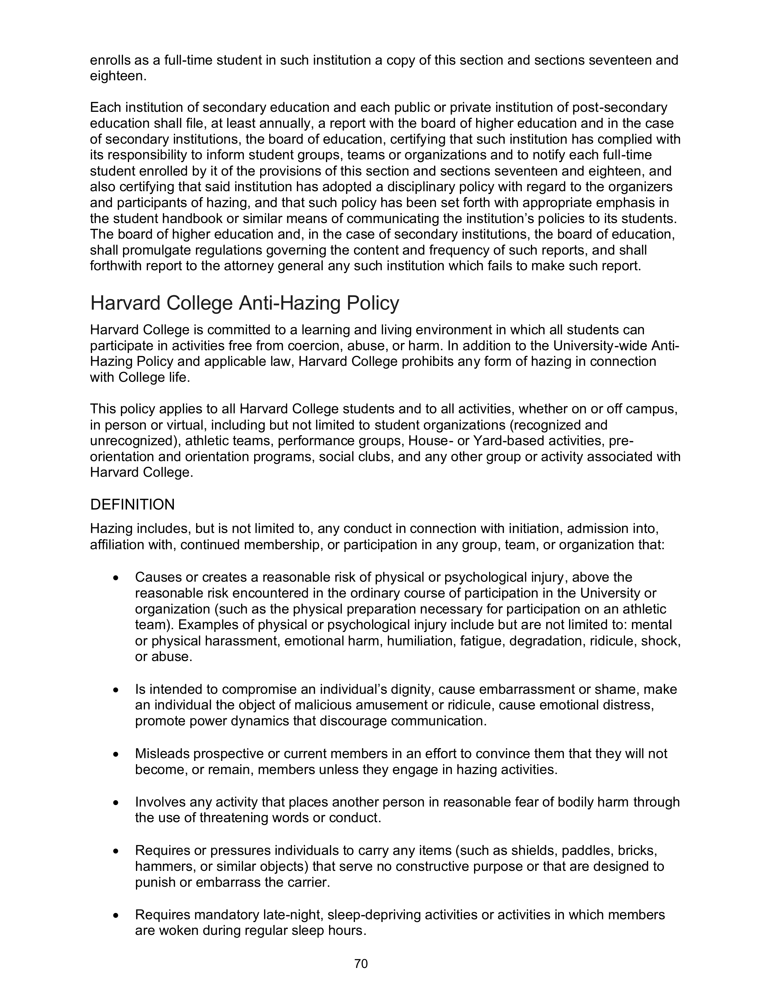 Harvard College Student Handbook — page 69