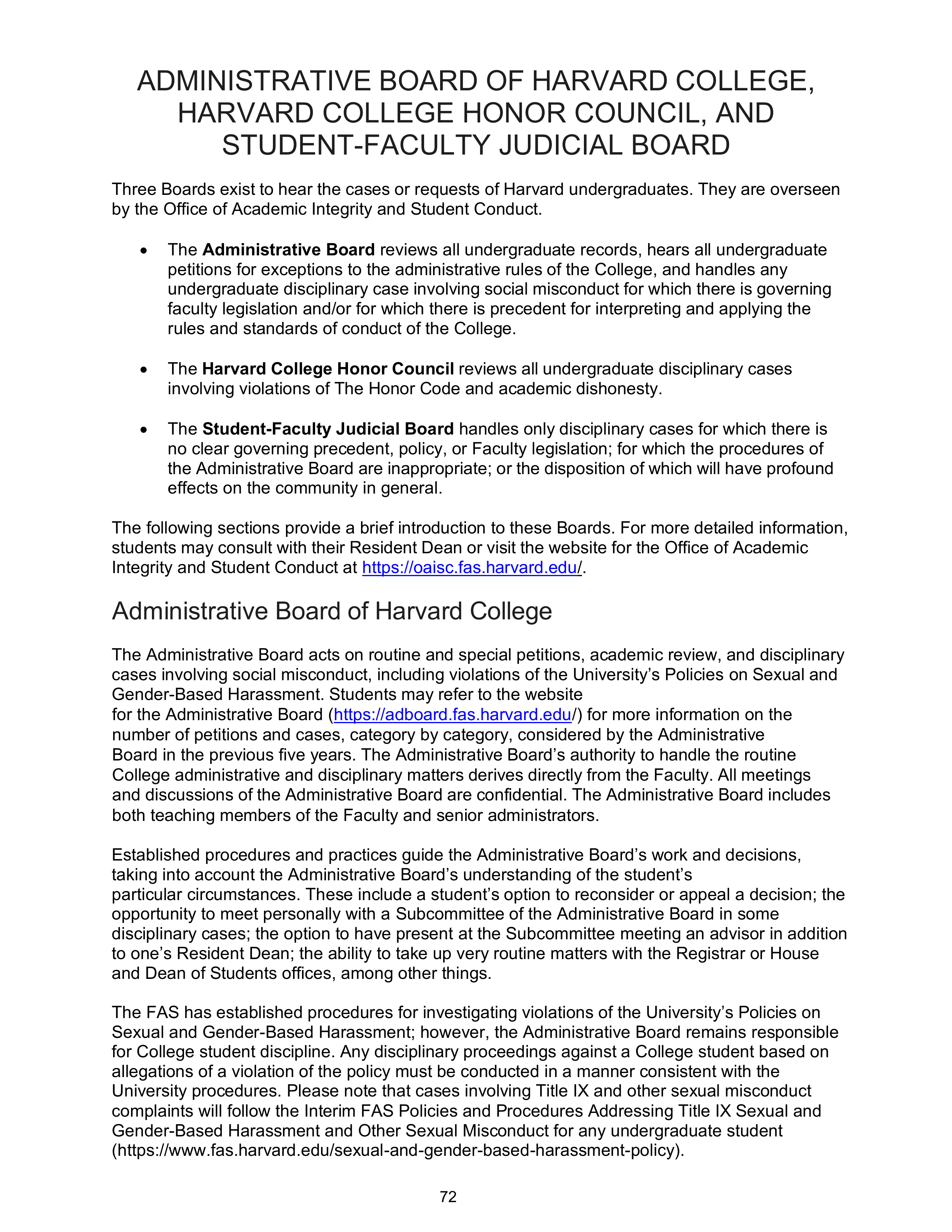 Harvard College Student Handbook — page 71