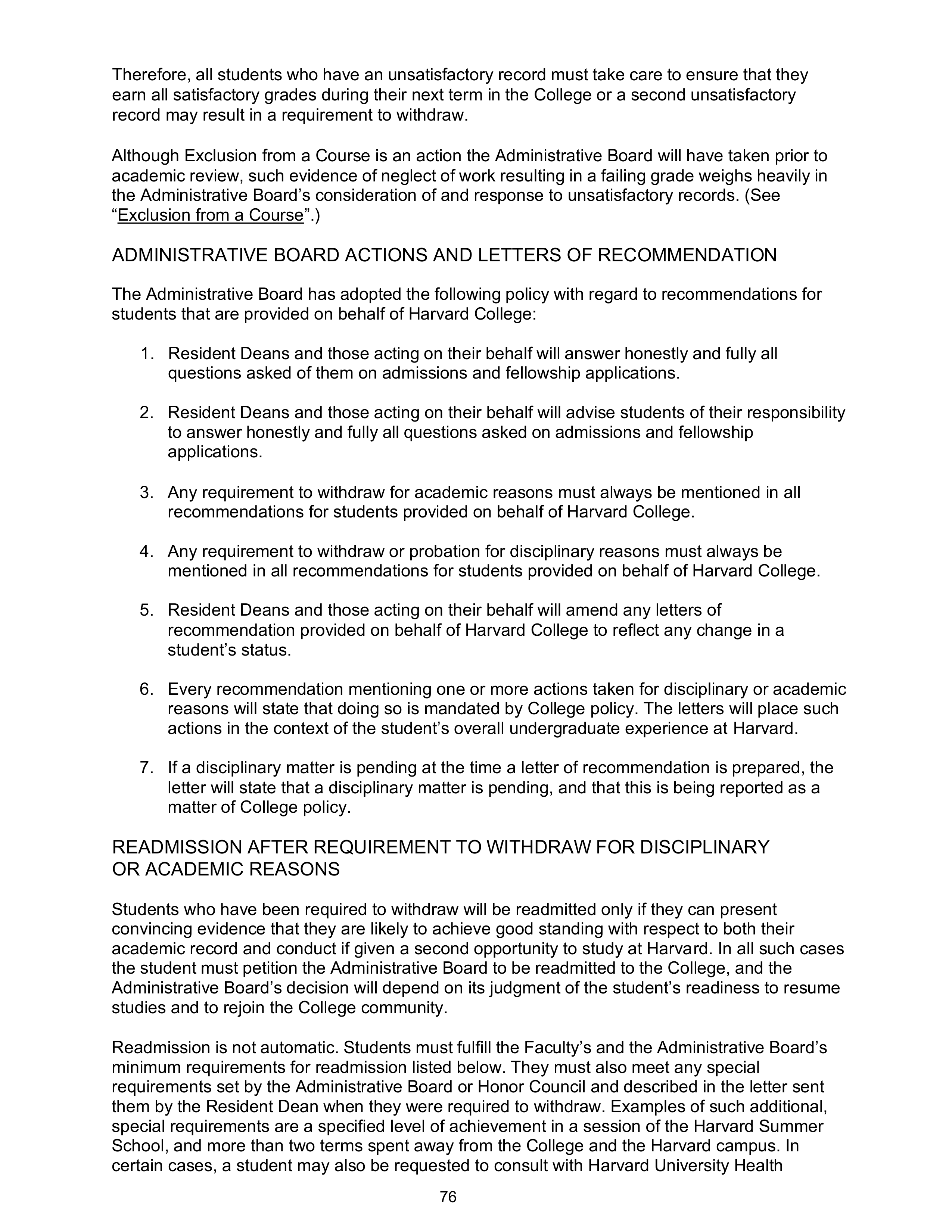 Harvard College Student Handbook — page 75