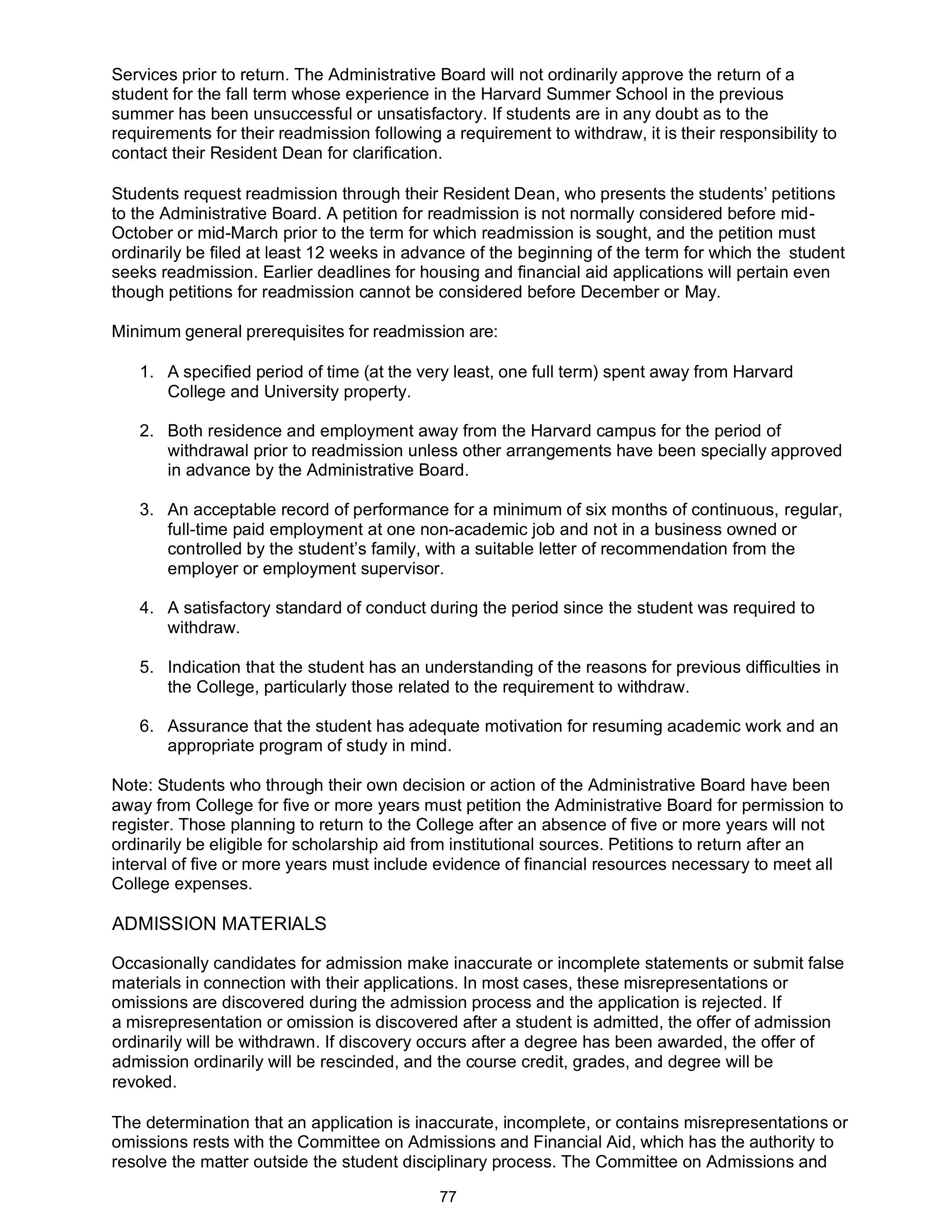 Harvard College Student Handbook — page 76