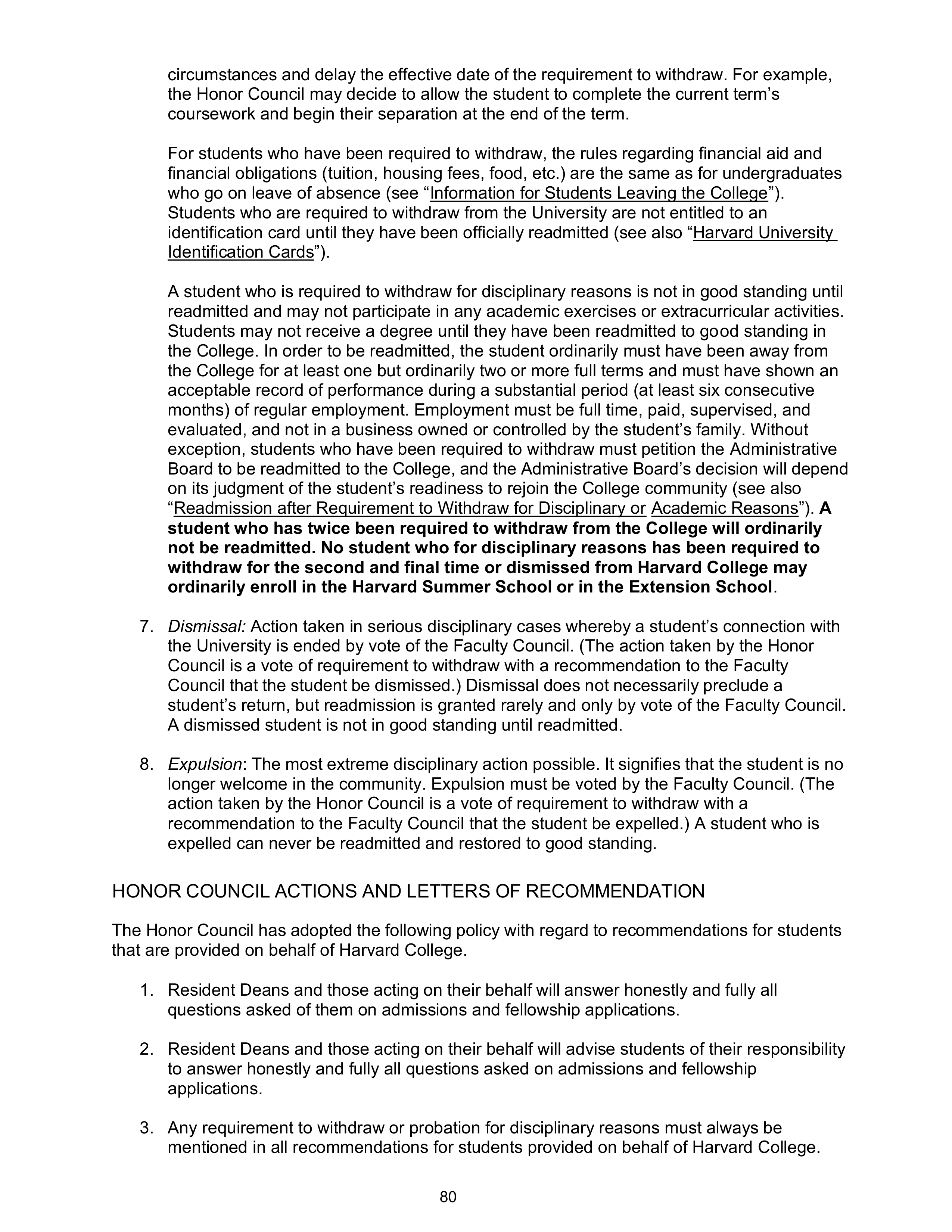 Harvard College Student Handbook — page 79