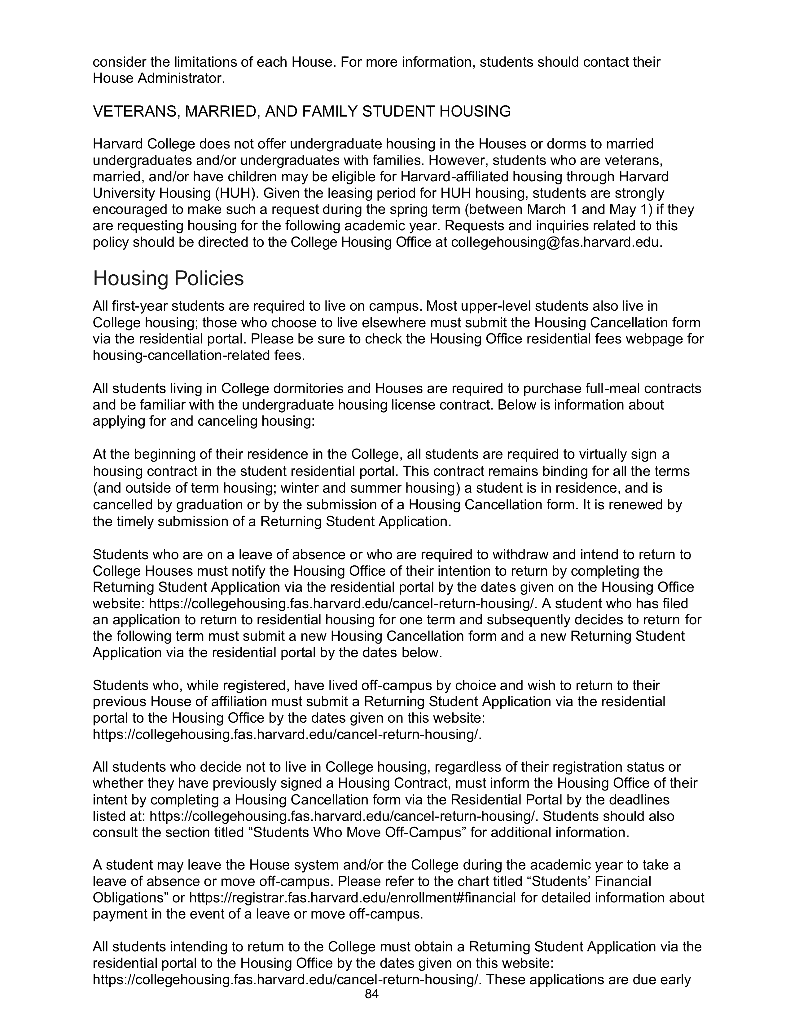 Harvard College Student Handbook — page 83