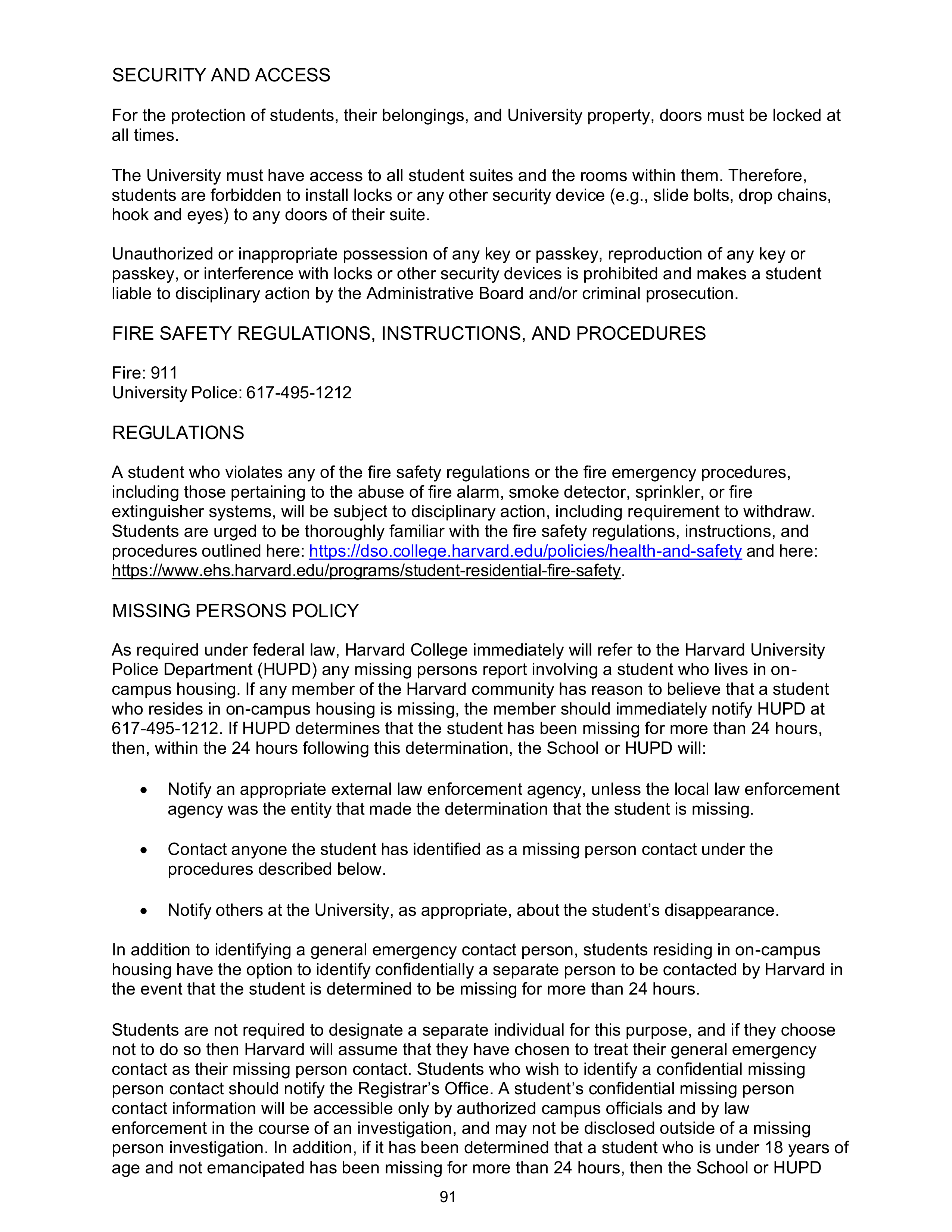 Harvard College Student Handbook — page 90
