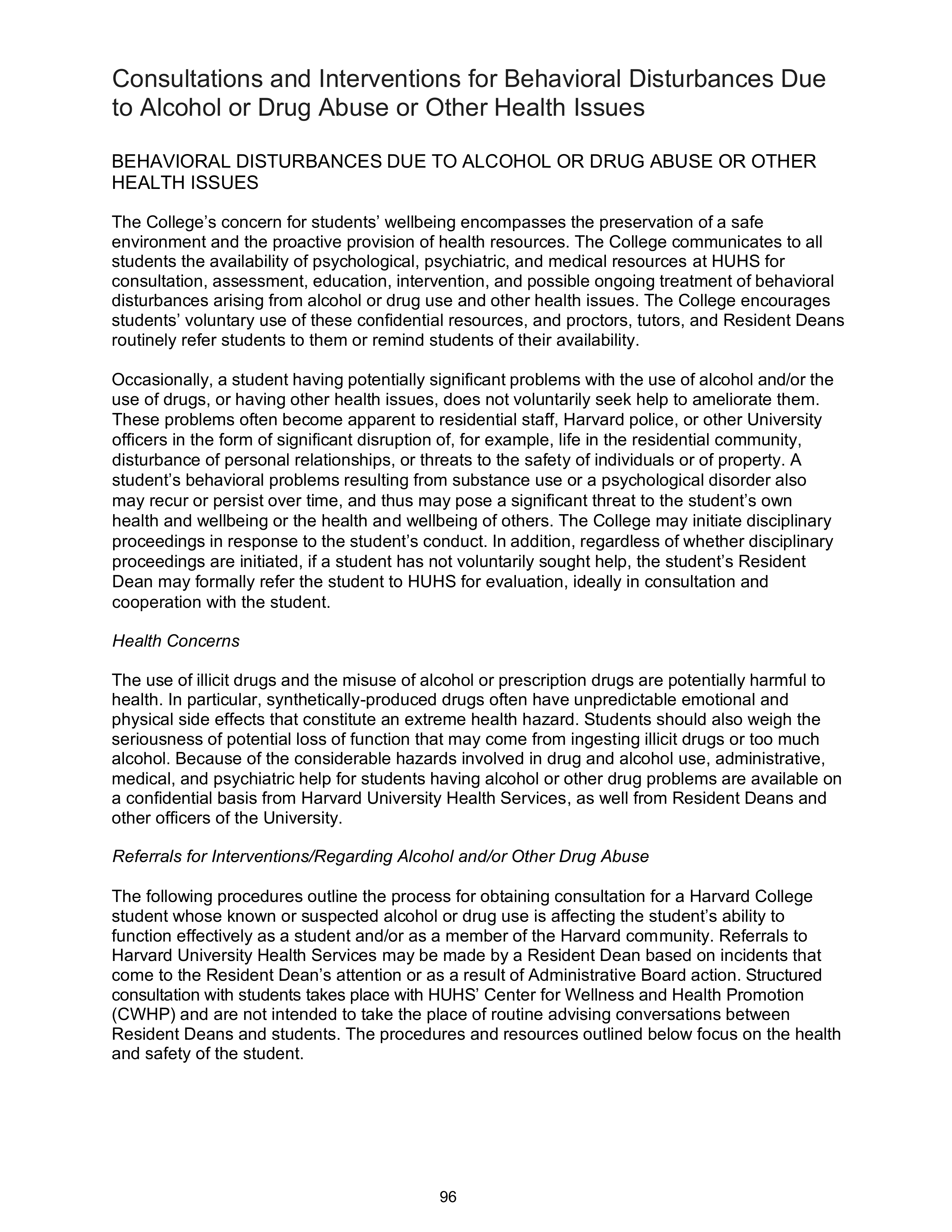 Harvard College Student Handbook — page 95