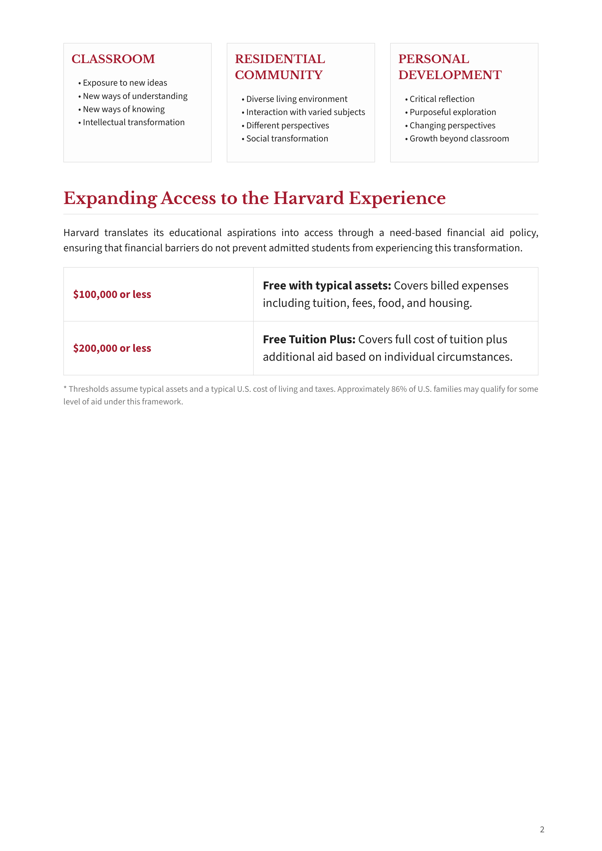 Harvard University Vision Statement — page 2