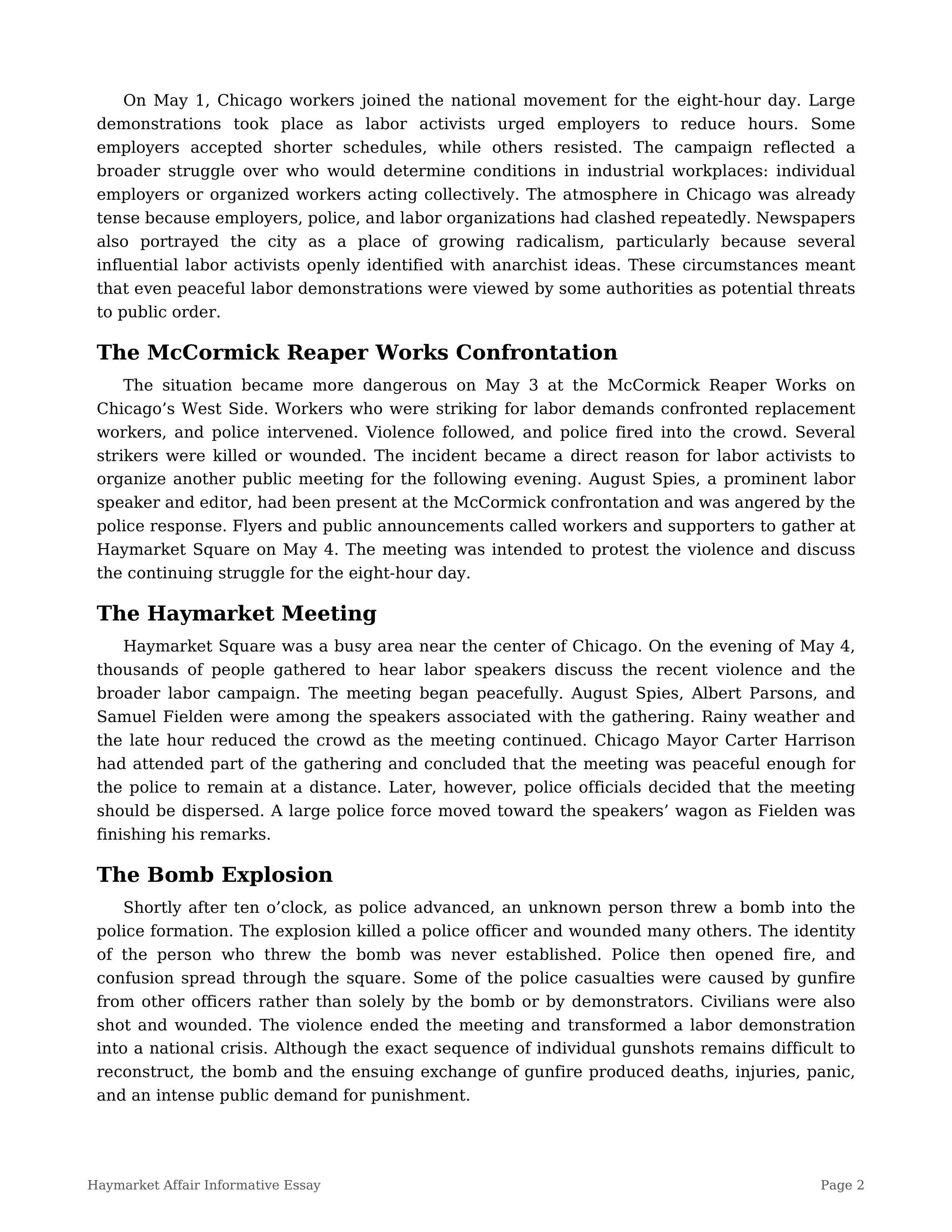 Haymarket Affair Informative Essay — page 2