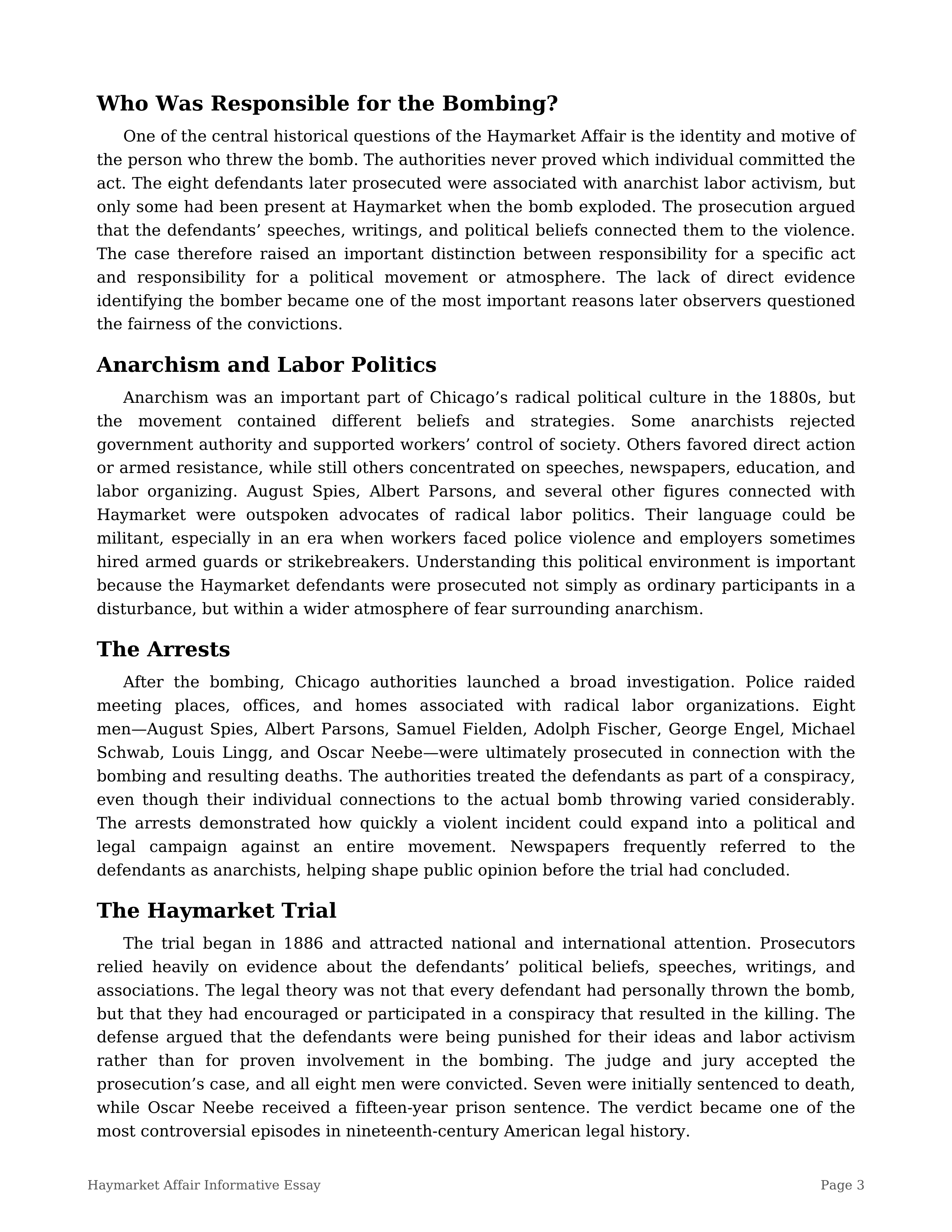 Haymarket Affair Informative Essay — page 3