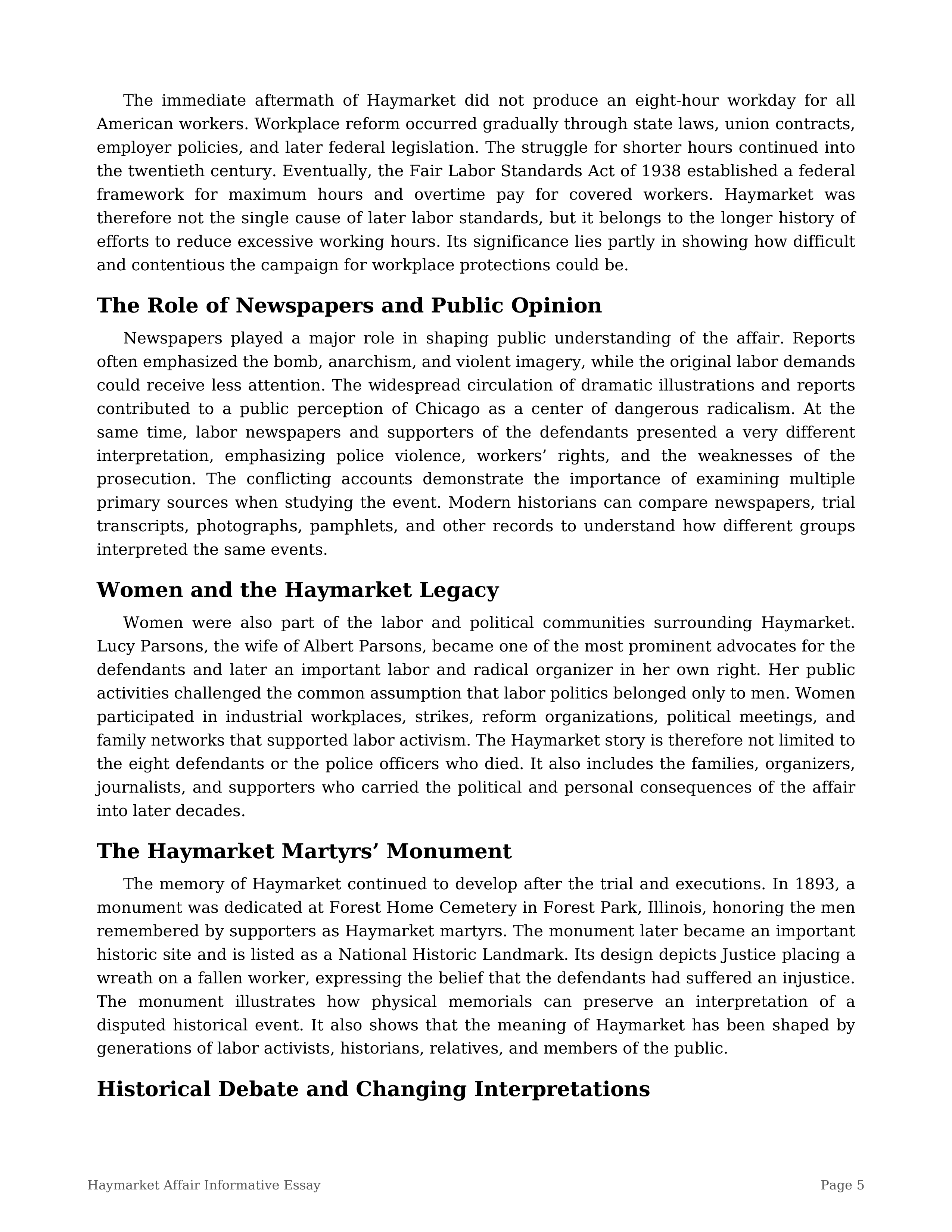 Haymarket Affair Informative Essay — page 5
