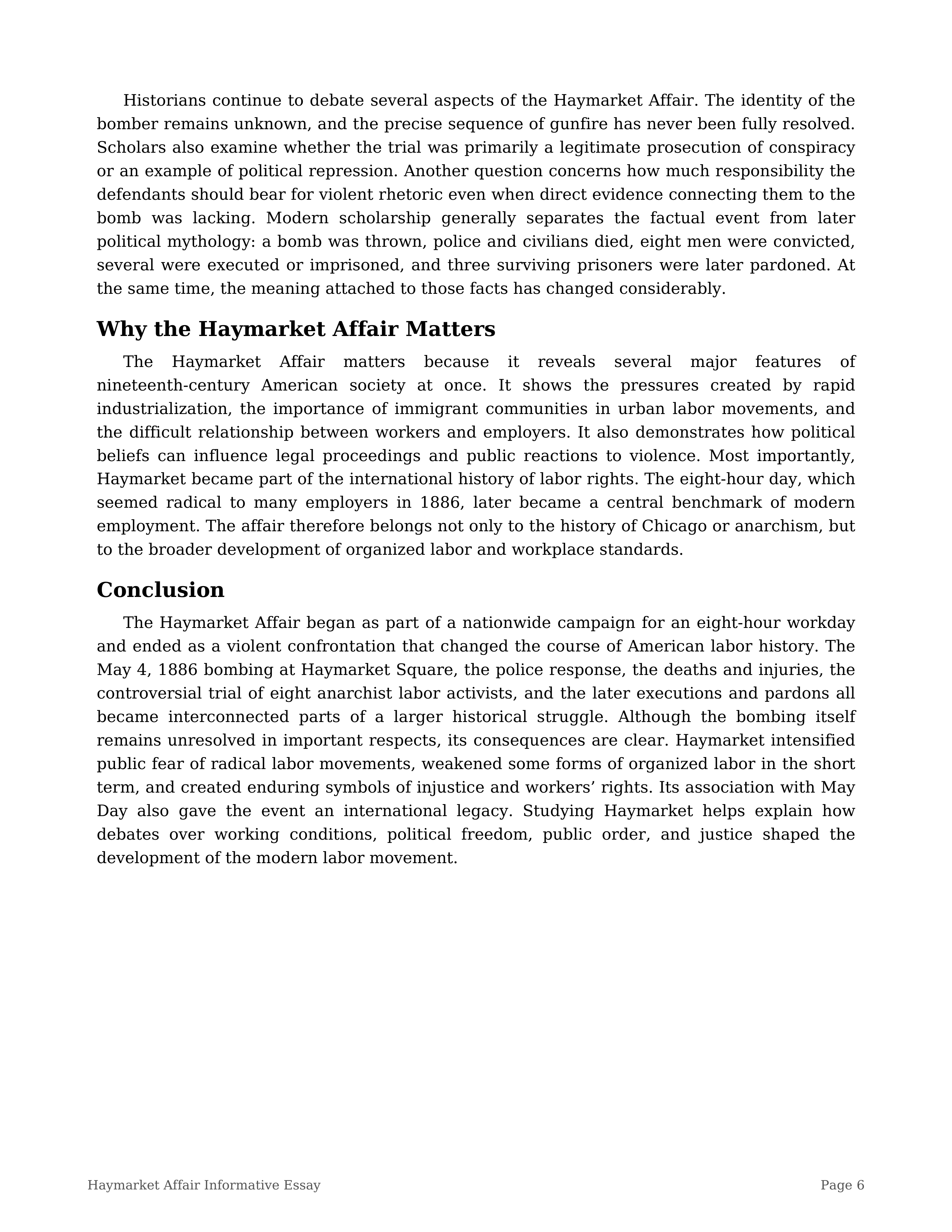 Haymarket Affair Informative Essay — page 6