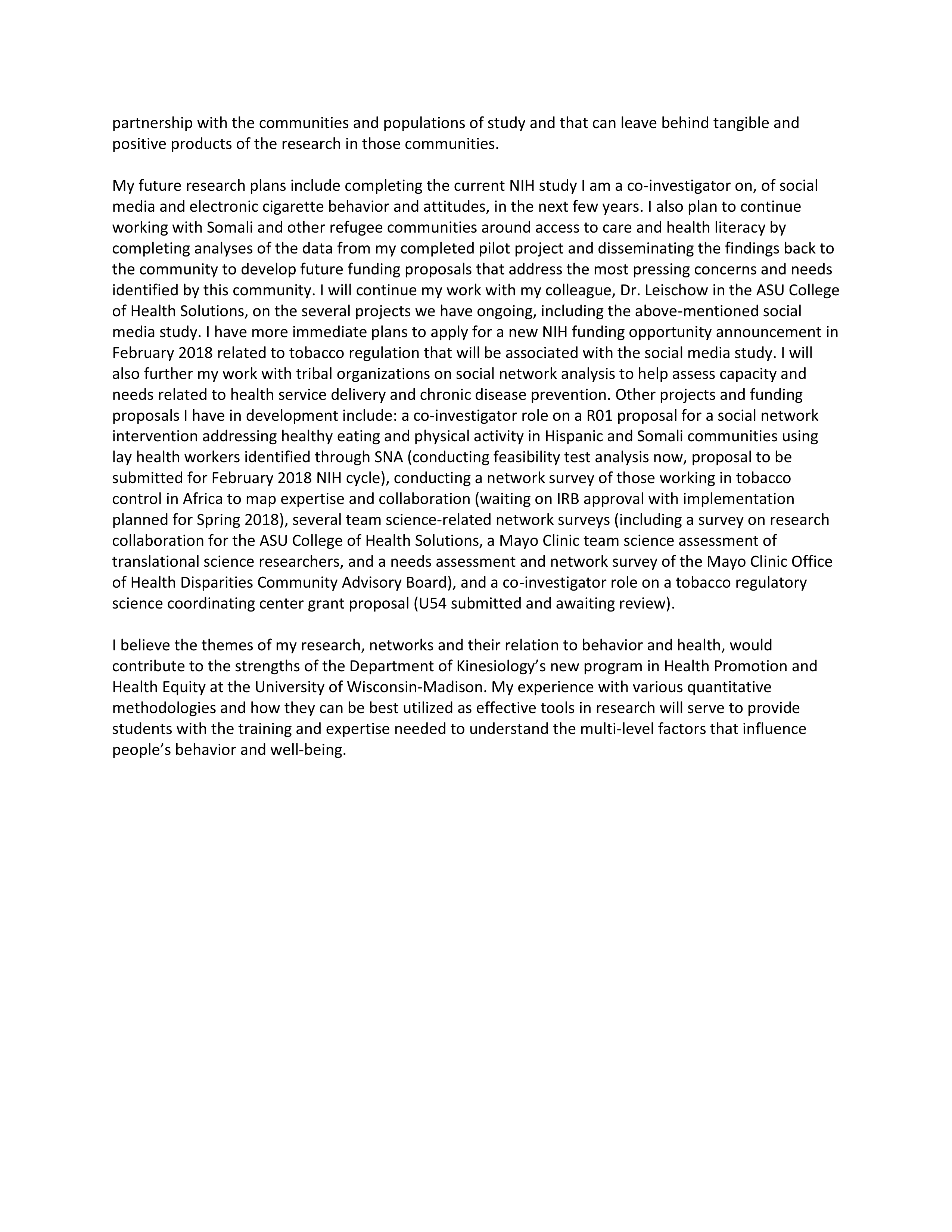Health Behavior Research Statement — page 2