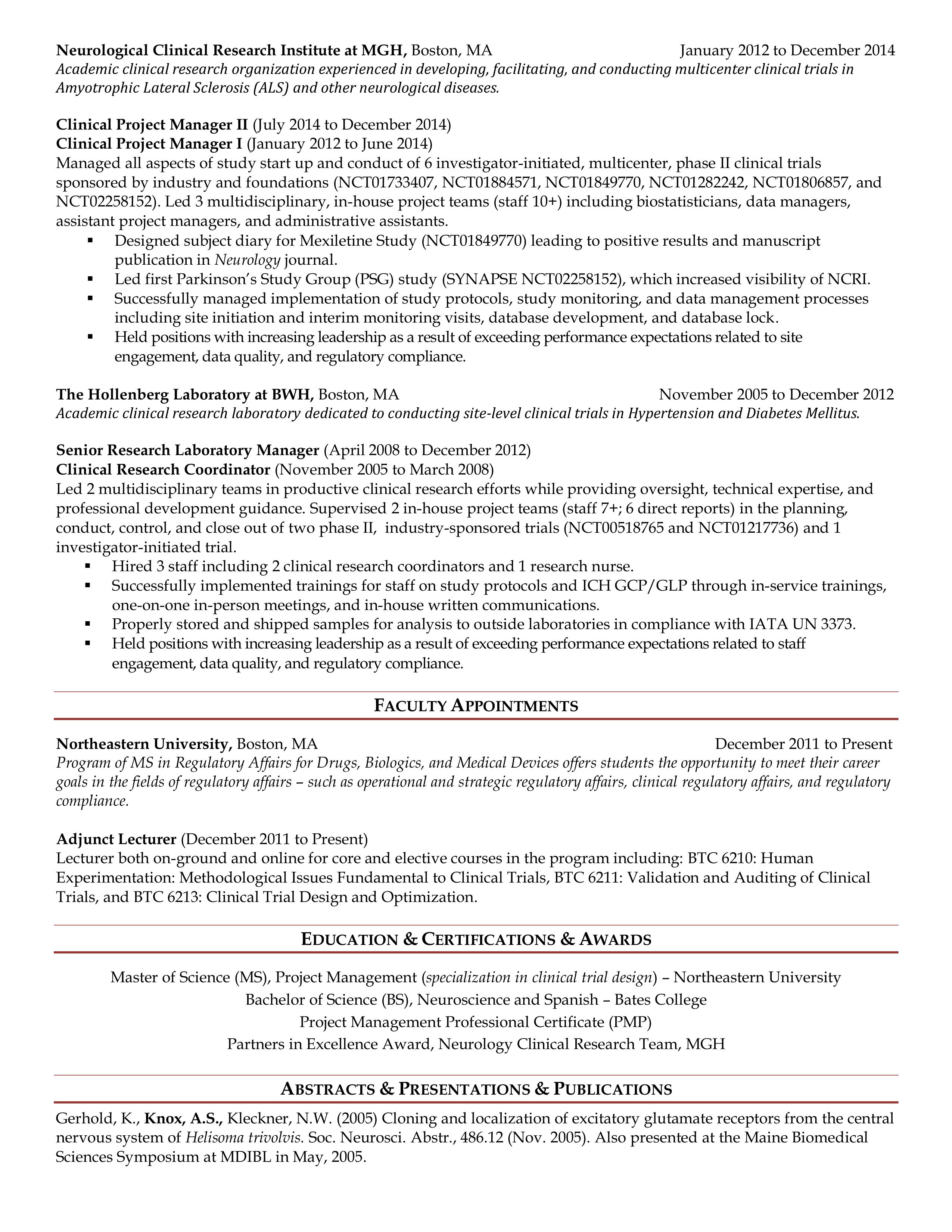 HealthCore Clinical Project Manager Resume — page 2