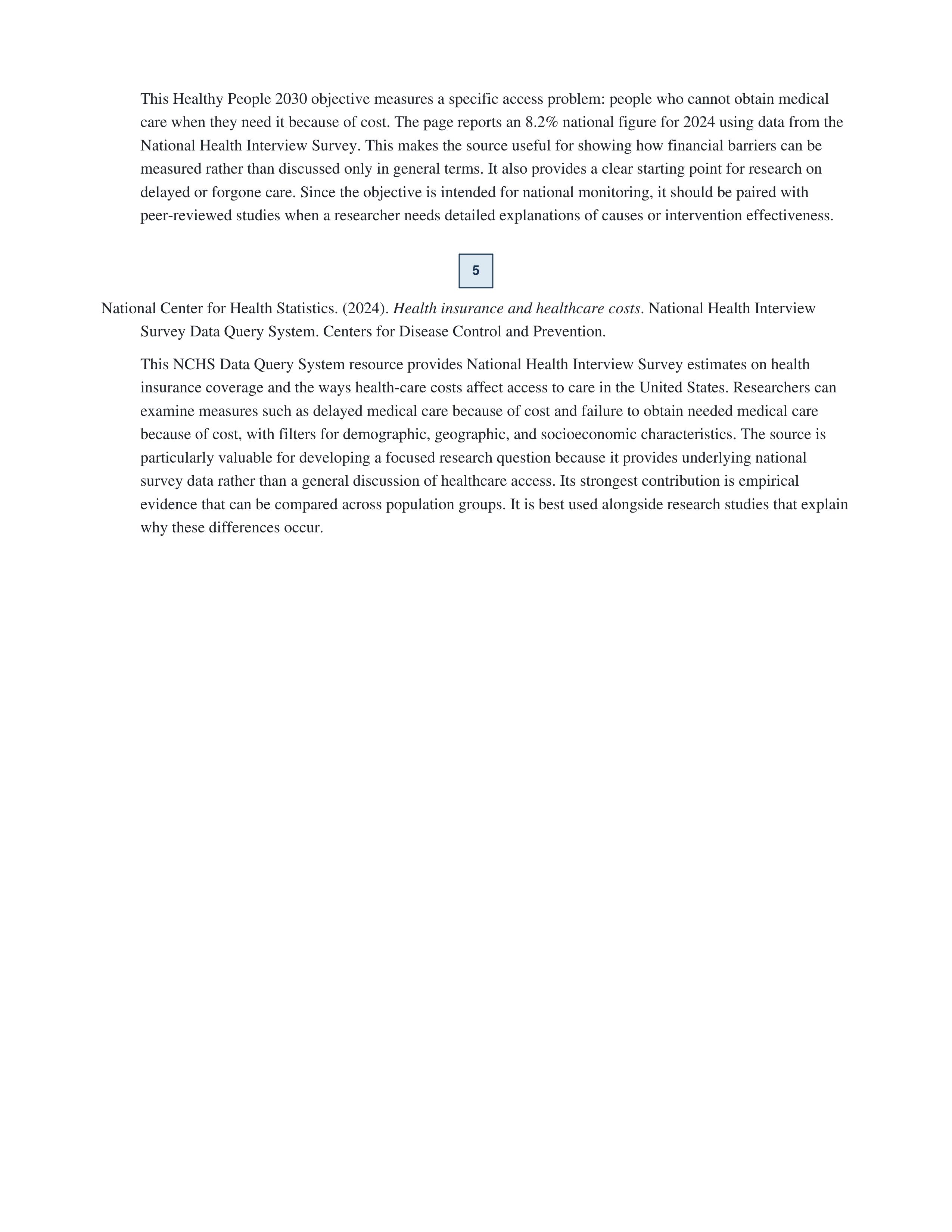 Healthcare Access Annotated Bibliography — page 2