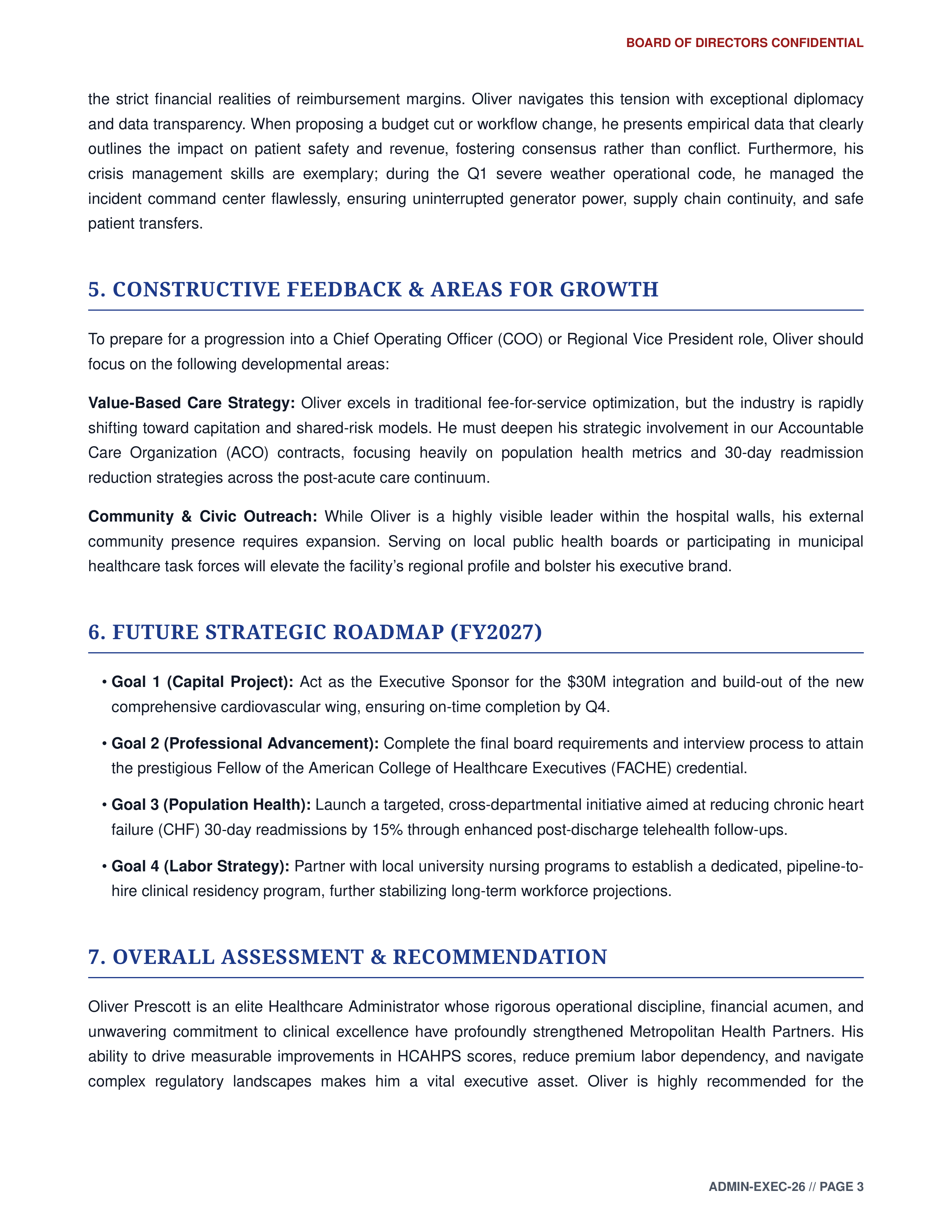 Healthcare Administrator Performance Review — page 3