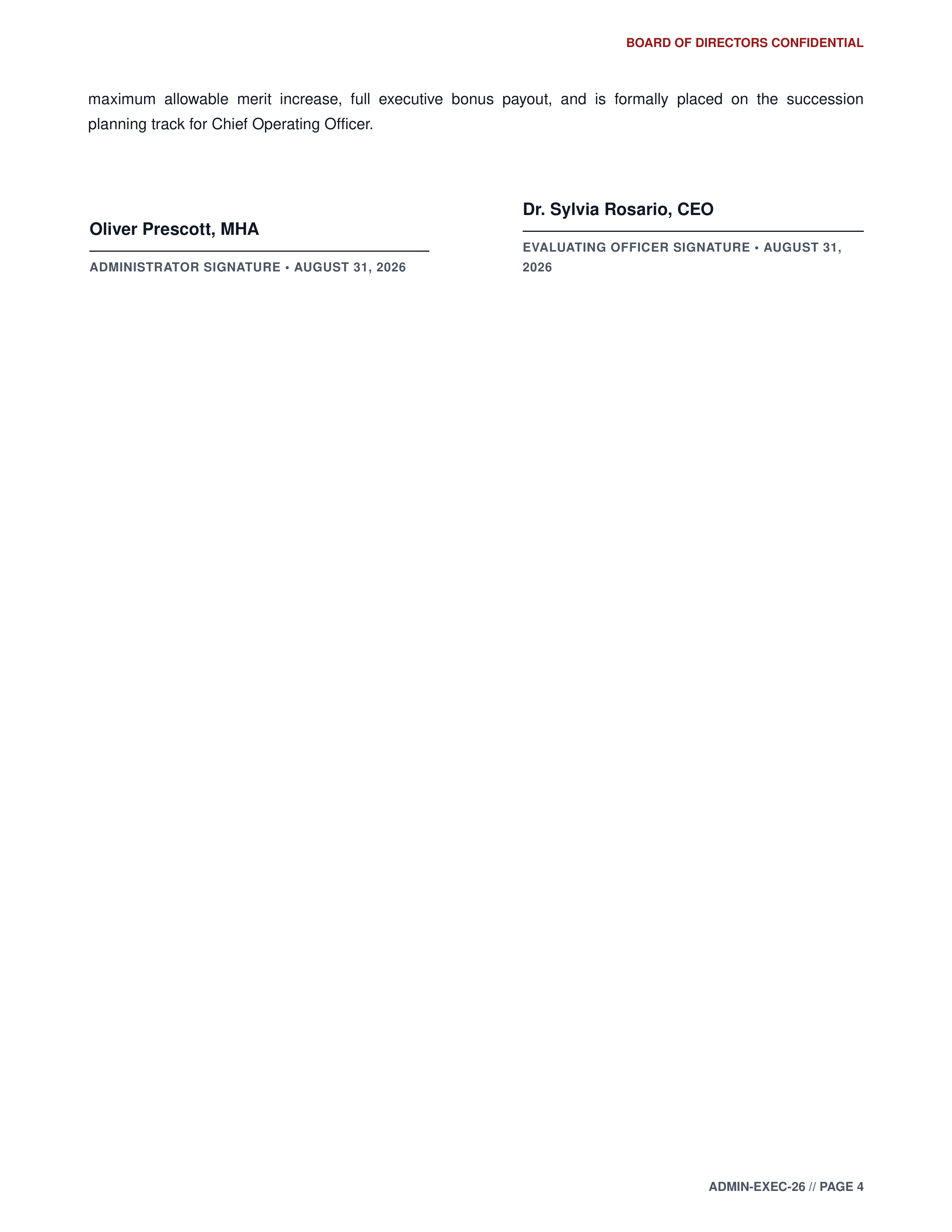 Healthcare Administrator Performance Review — page 4