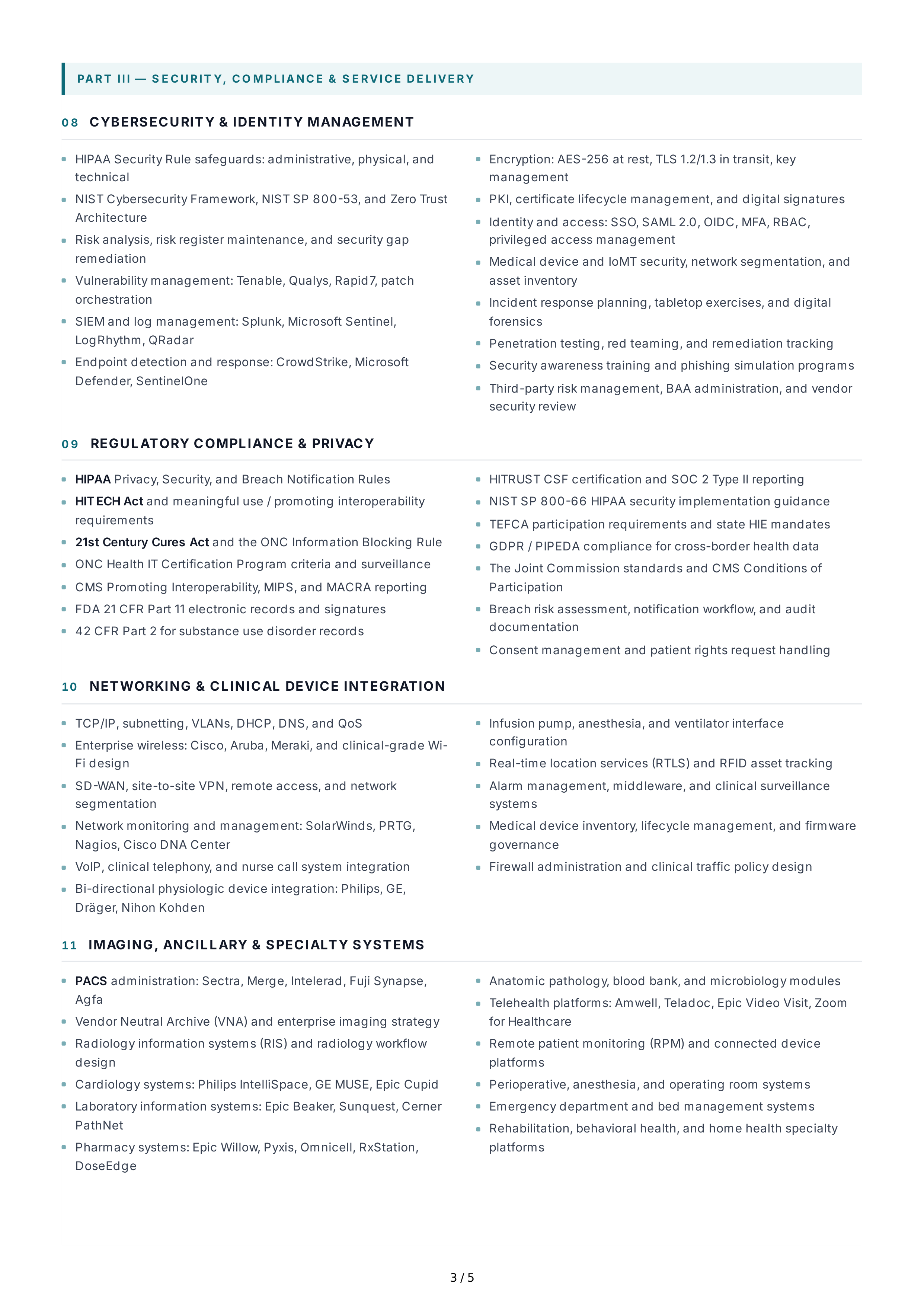 Healthcare Information Technology Technical Skills — page 3