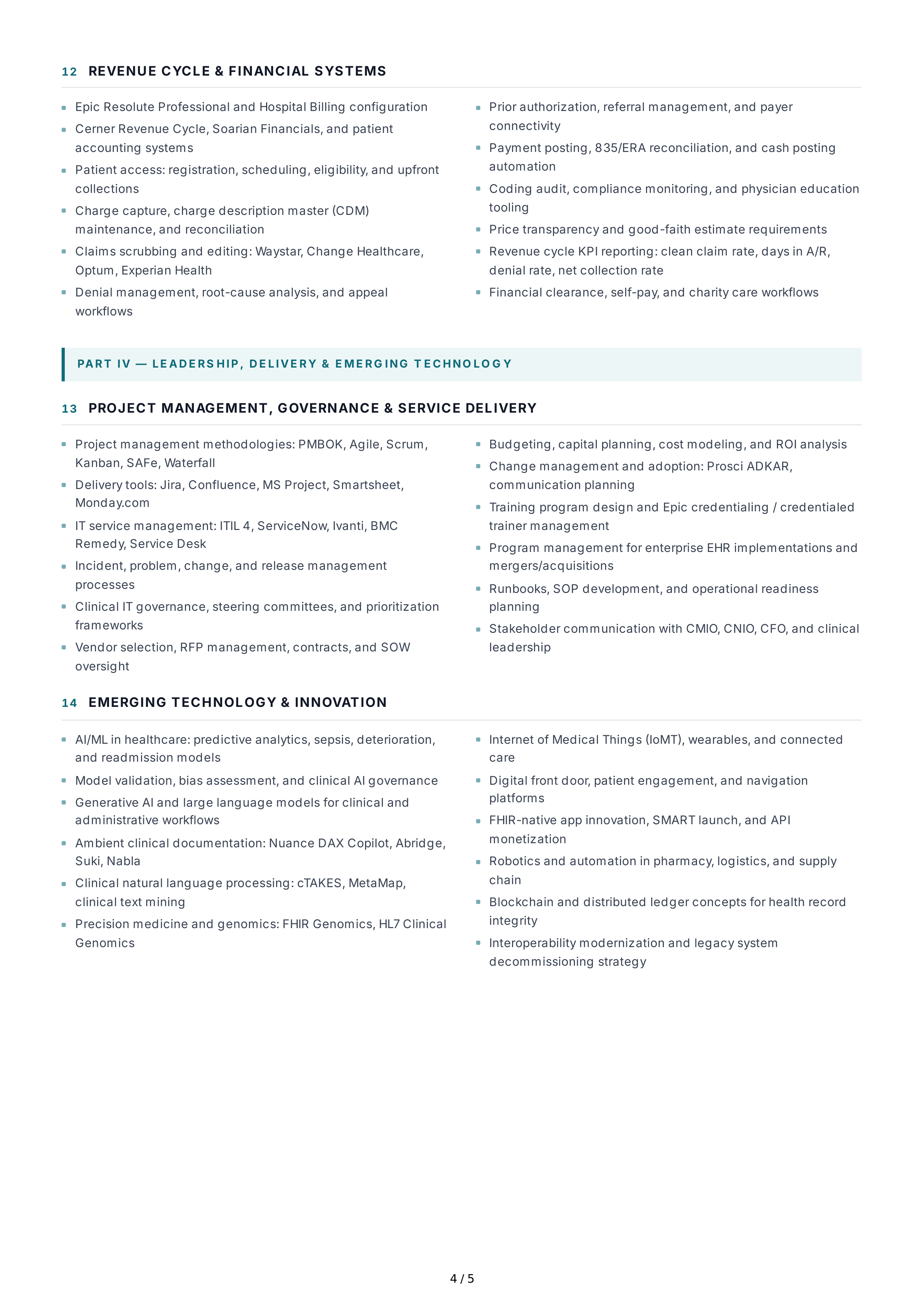 Healthcare Information Technology Technical Skills — page 4
