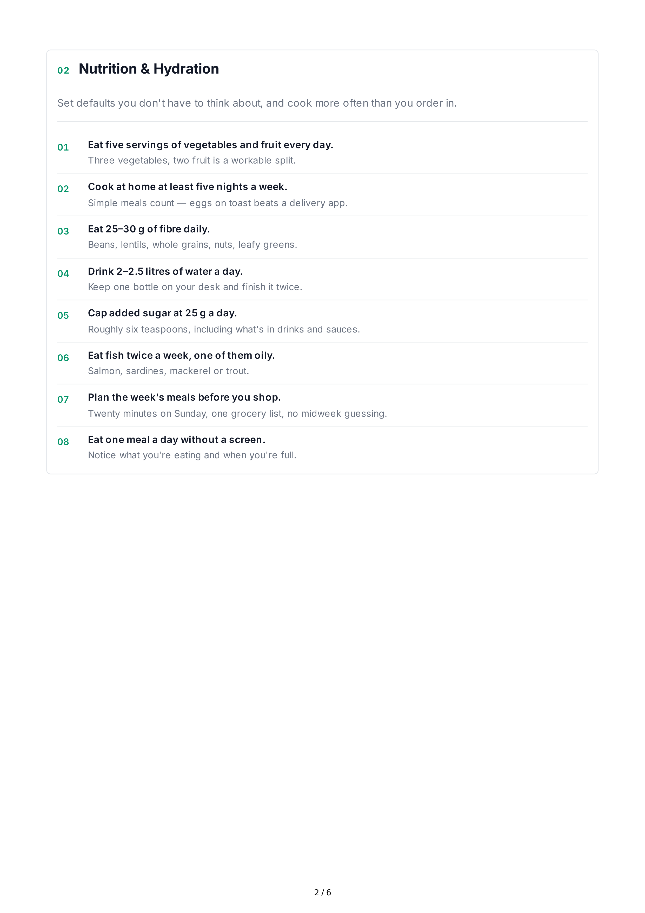 Healthy Lifestyle Life Goals — page 2
