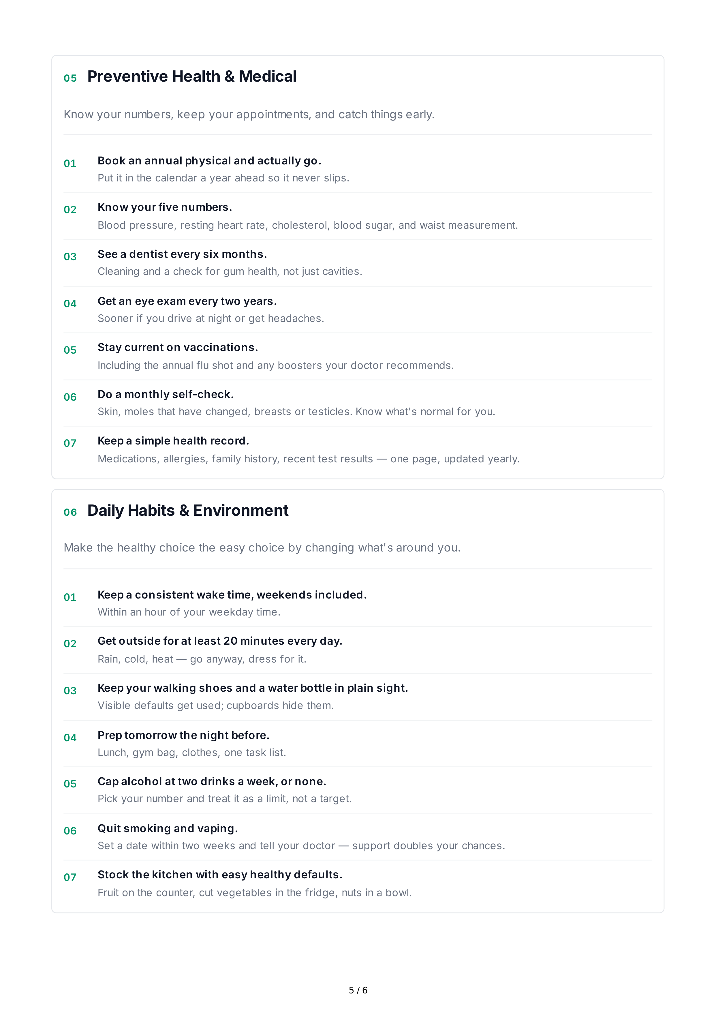 Healthy Lifestyle Life Goals — page 5