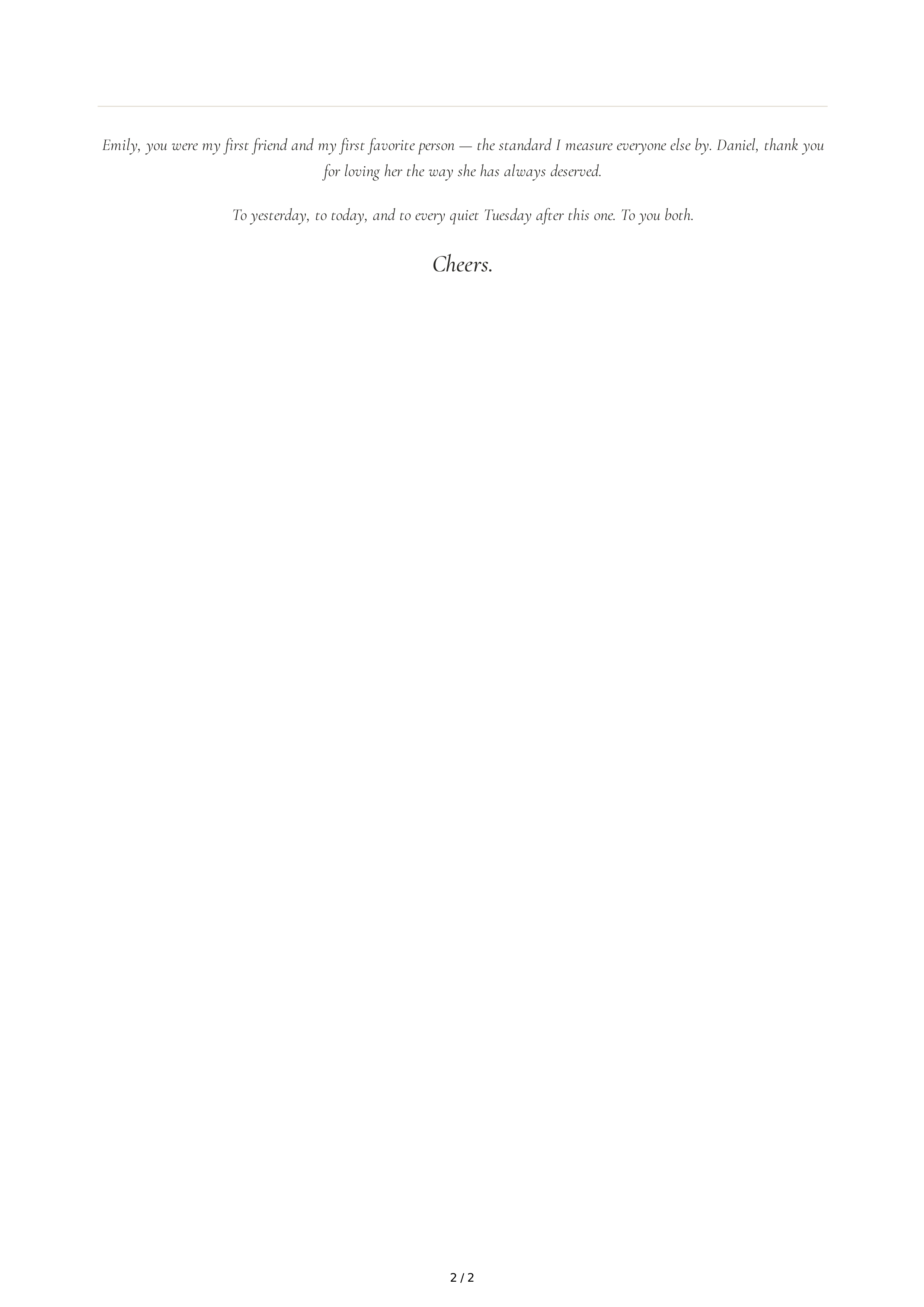 Heartfelt Maid of Honor Speech — page 2