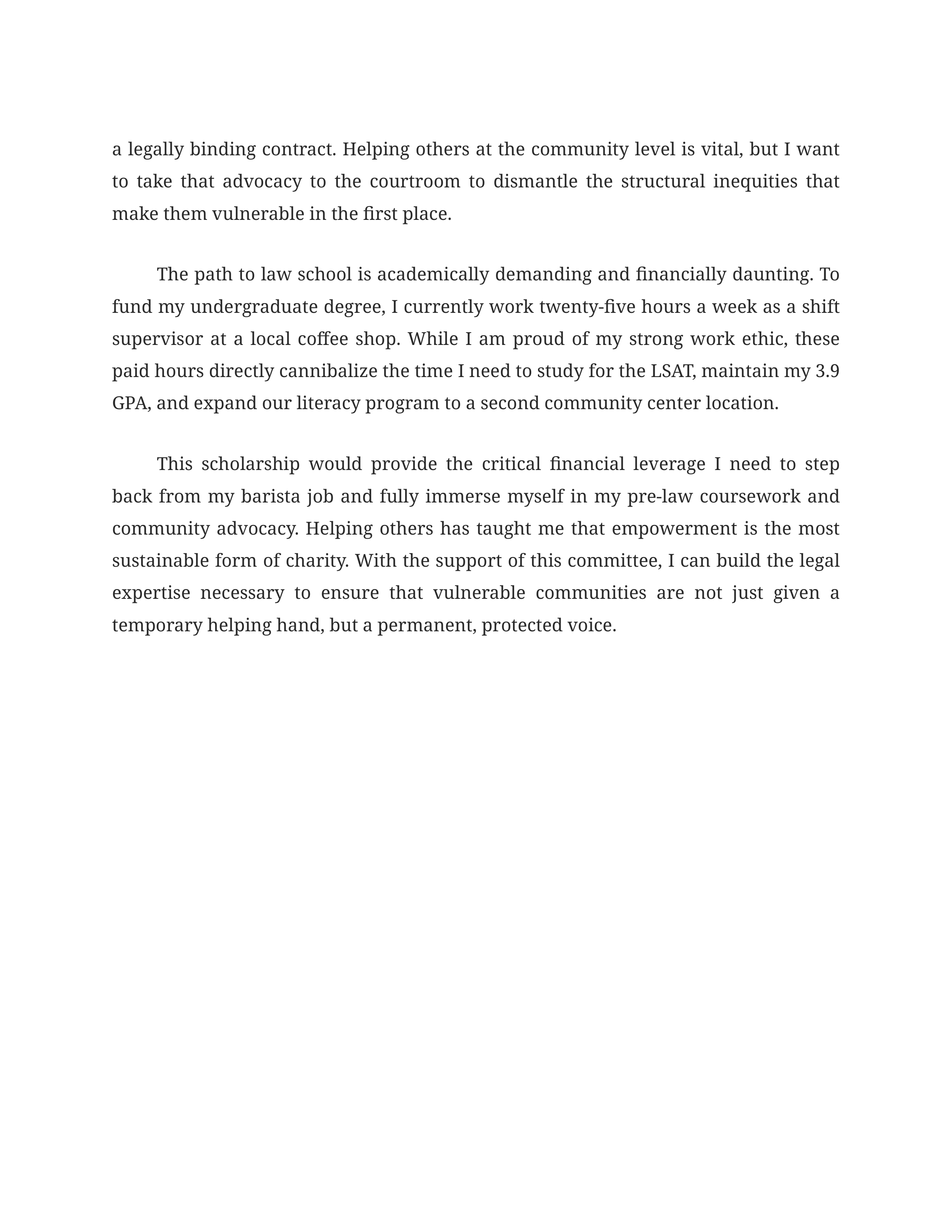 Helping Others Scholarship Essay — page 2