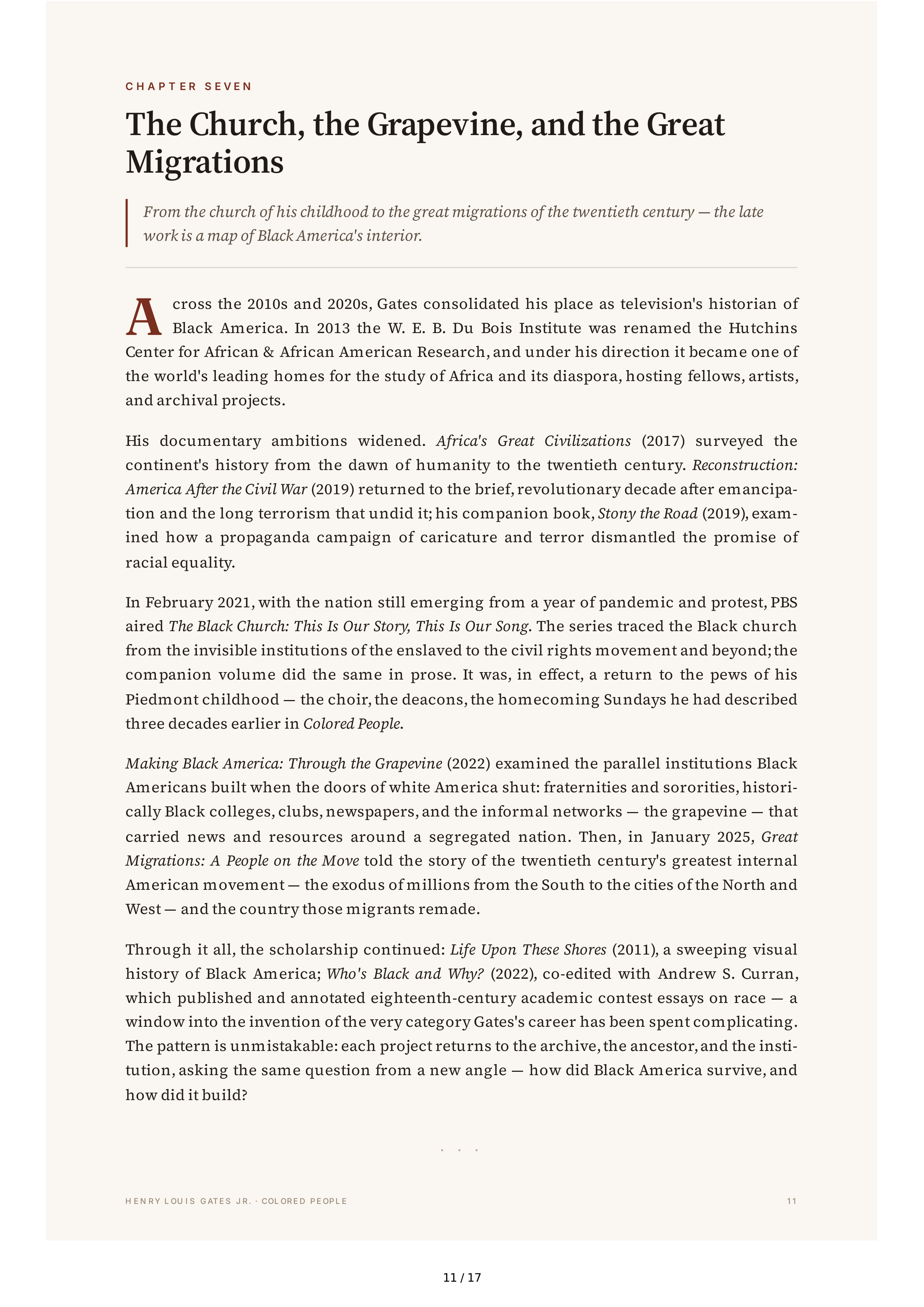 Henry Louis Gates Jr. Colored People A Memoir Biography — page 11